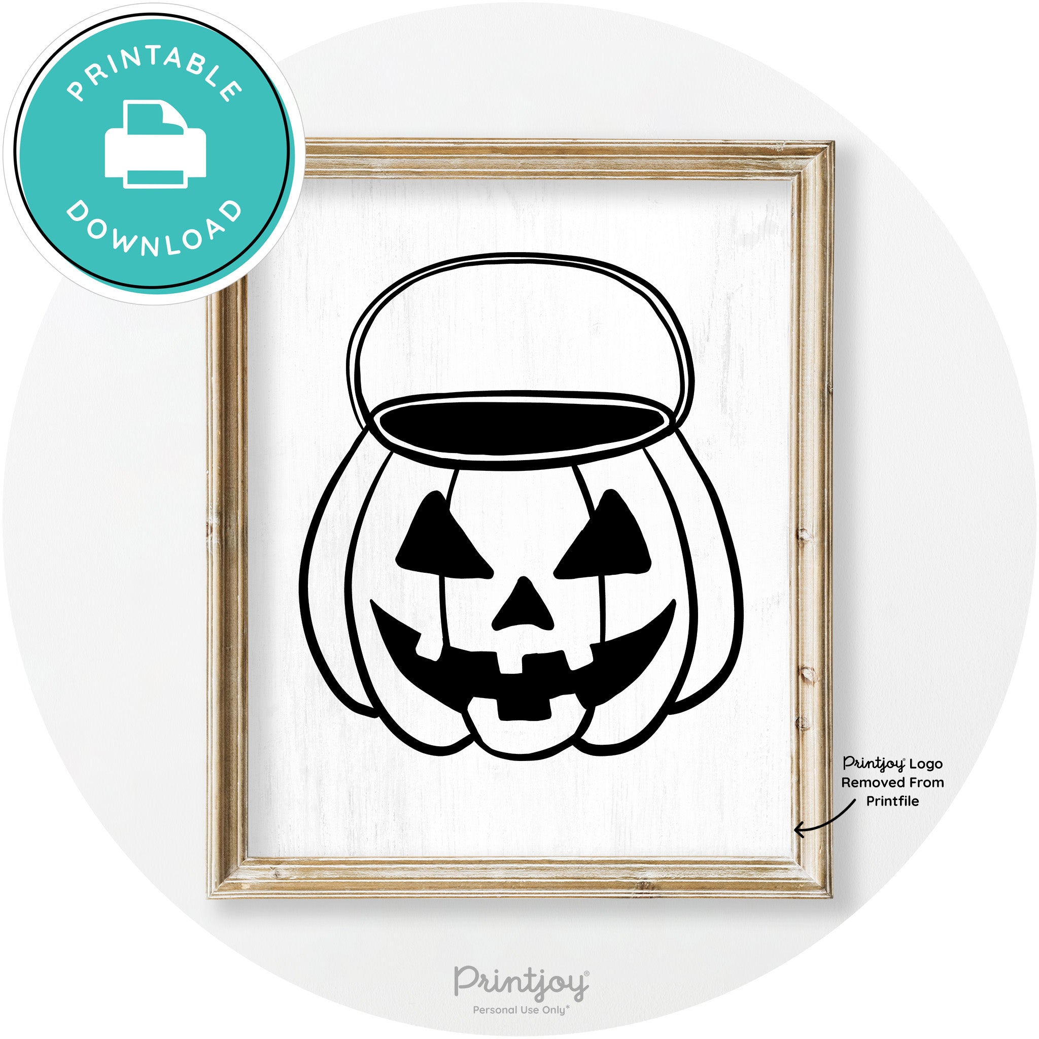 Jack O Lantern Treat Bucket Vintage Halloween Wall Art Free Printable