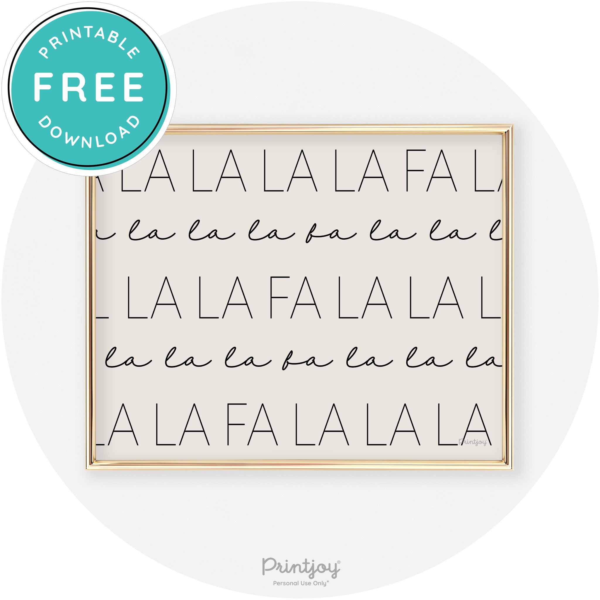 Fa La La Pattern Cute Modern Chic Wall Art Decor Free Printable