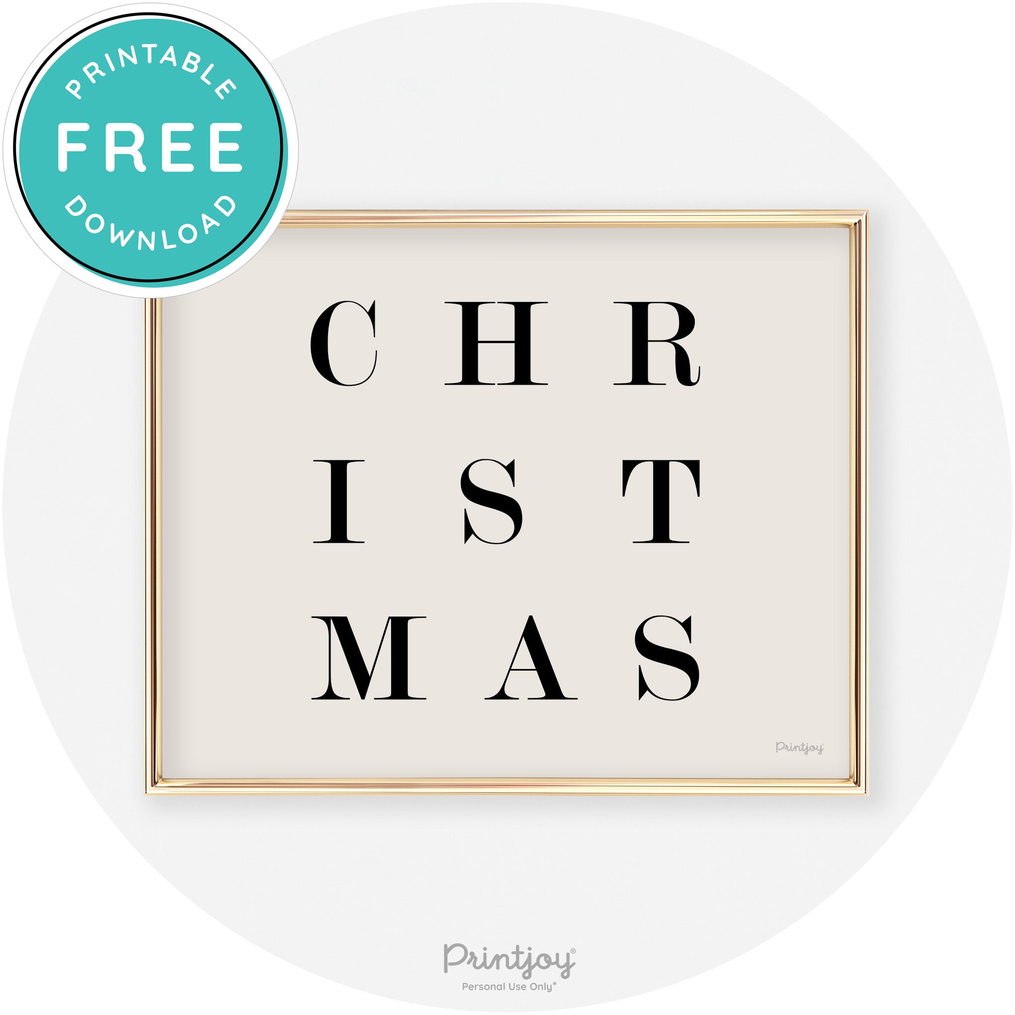 Christmas Typography Cute Modern Chic Decor Wall Art Free Printable