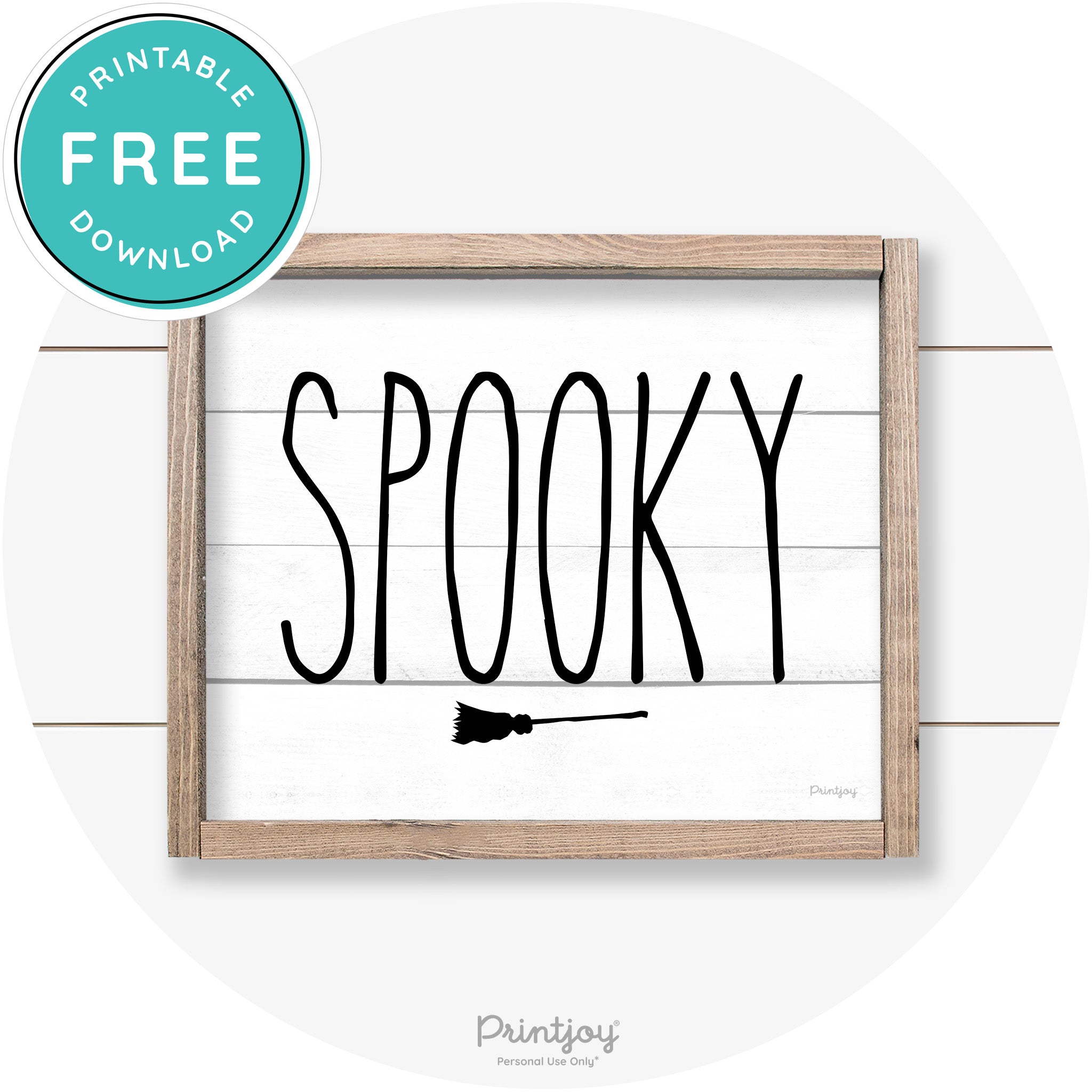 Spooky Halloween Lettering Cute Farmhouse Wall Art Free Printable