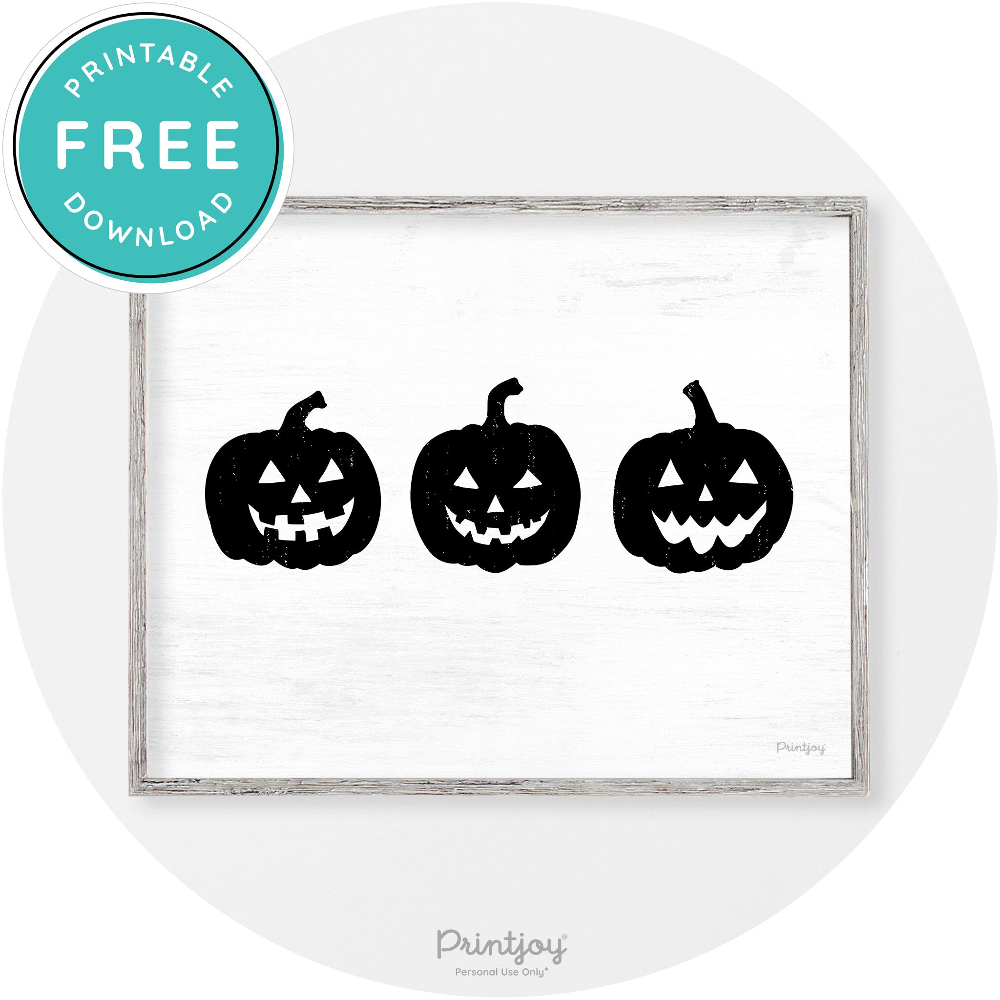 Halloween Jack O Lantern Pumpkins Vintage Wall Art Free Printable - Printjoy