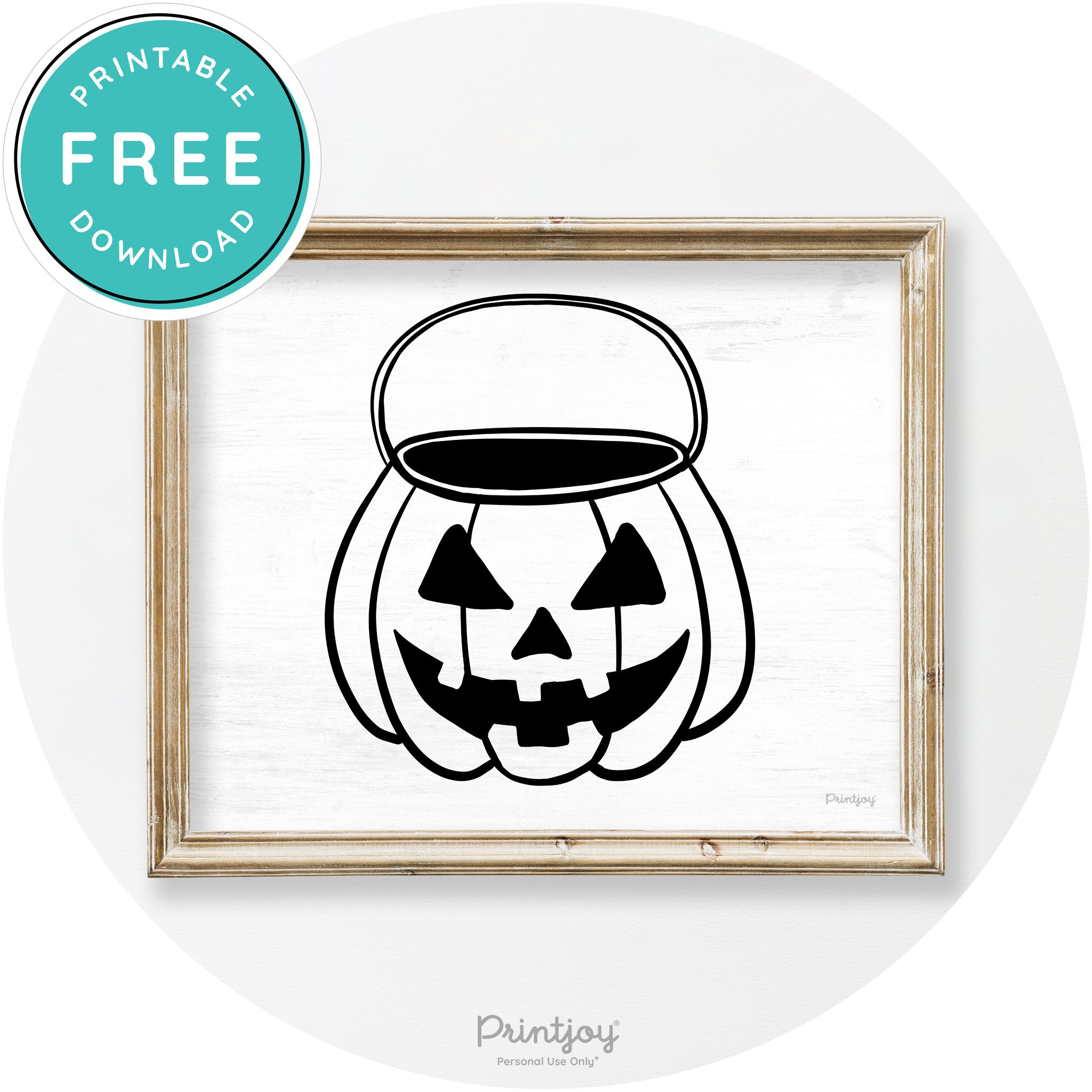 Jack O Lantern Treat Bucket Vintage Halloween Wall Art Free Printable