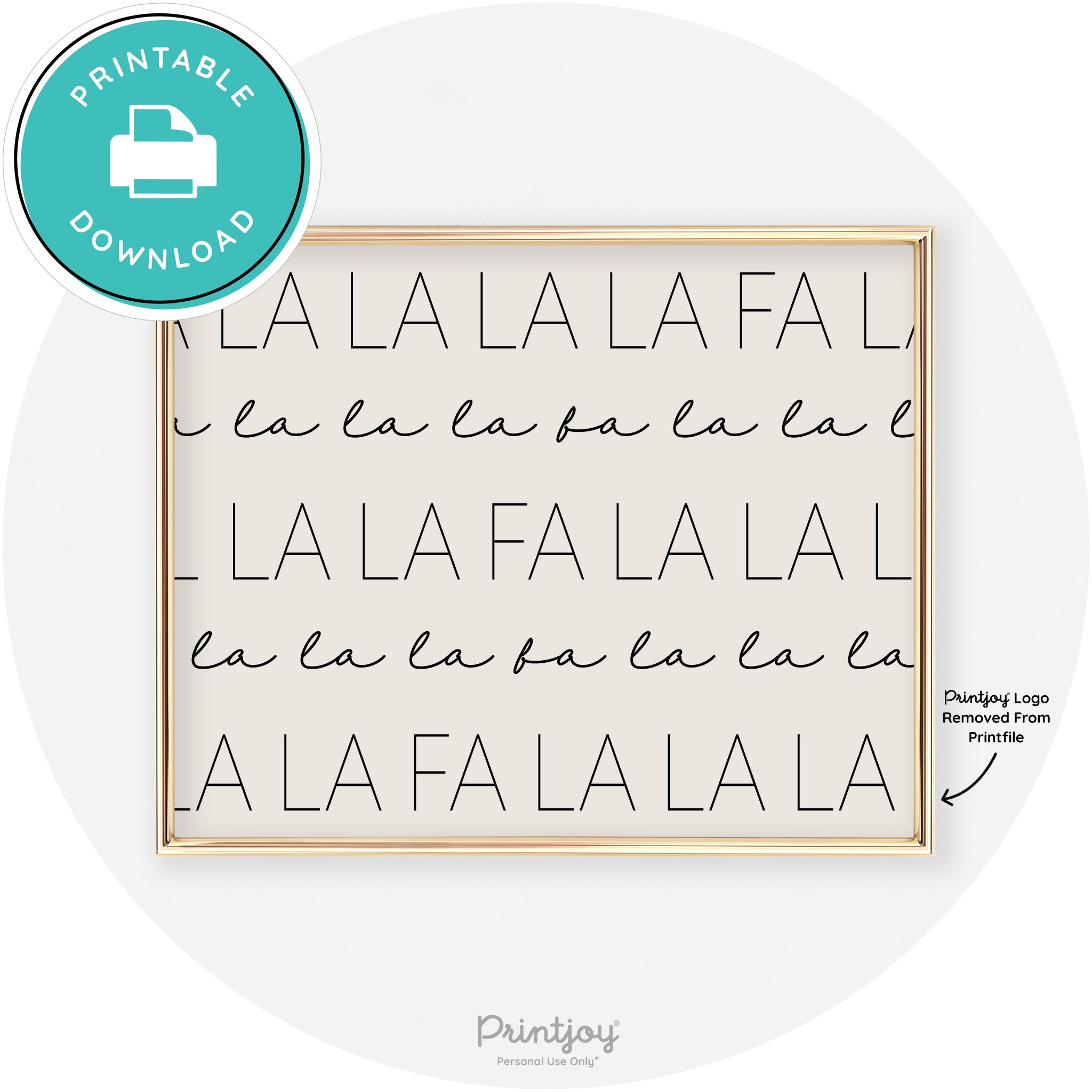 Fa La La Pattern Cute Modern Chic Wall Art Decor Free Printable