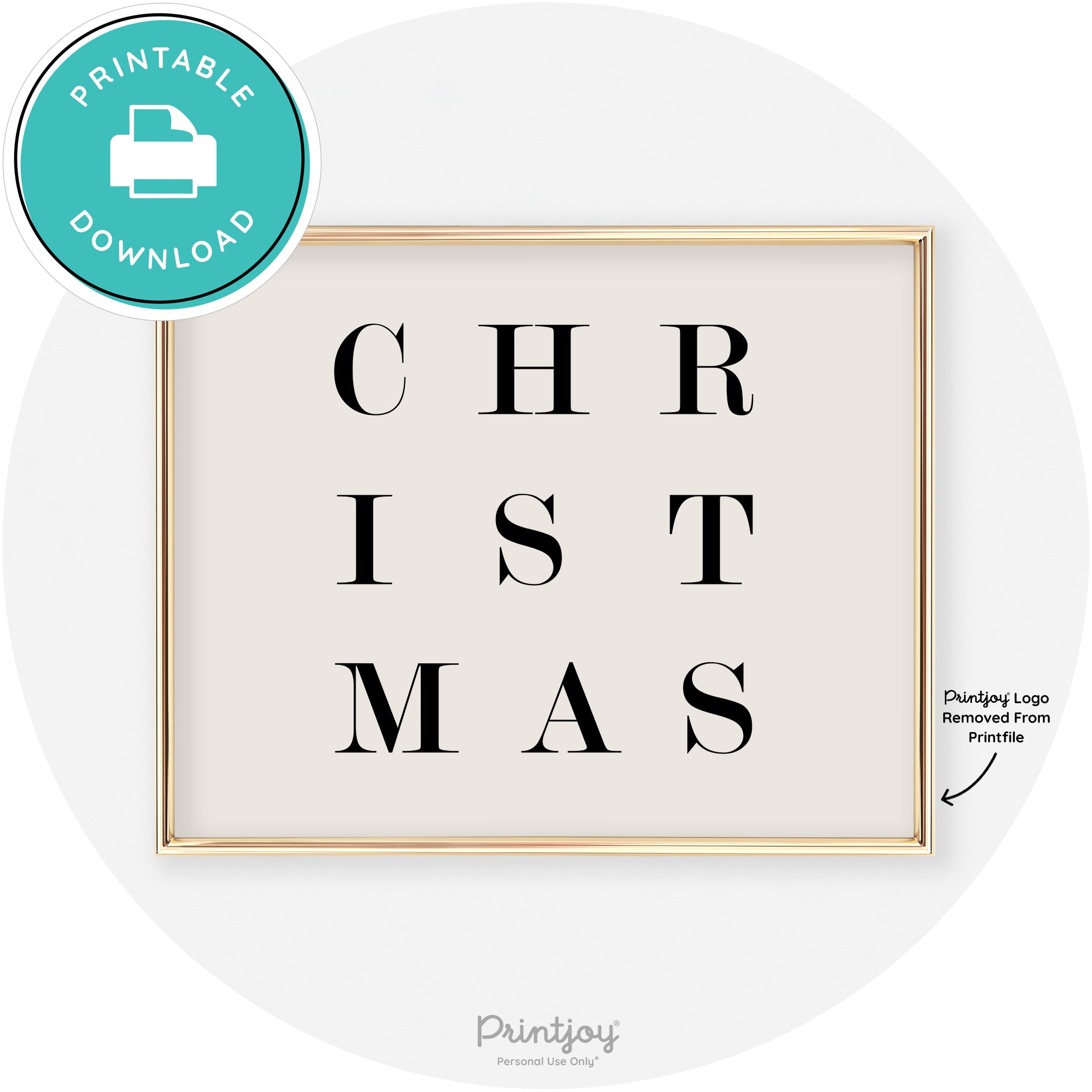 Christmas Typography Cute Modern Chic Decor Wall Art Free Printable