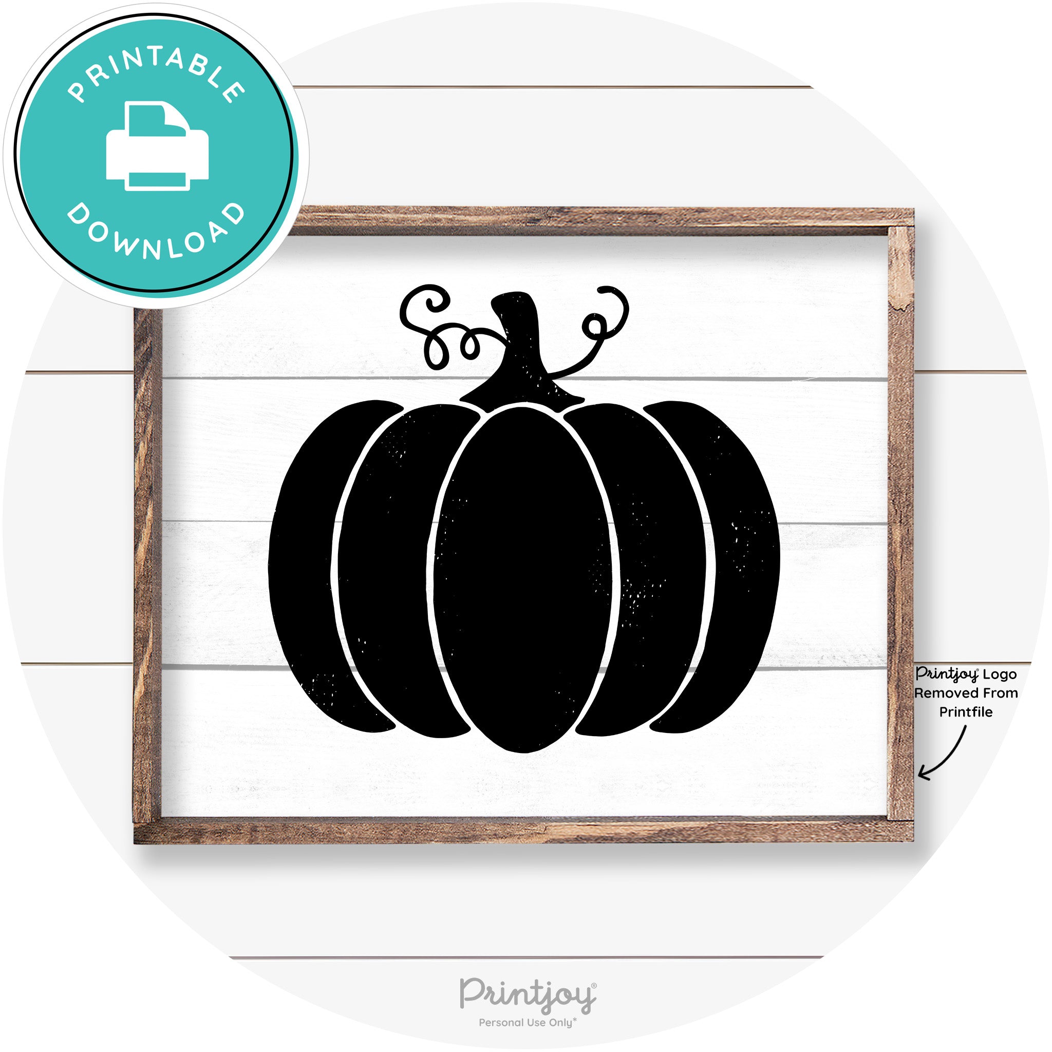Pumpkin Thanksgiving Cute Farmhouse Wall Art Decor Free Printable - Printjoy
