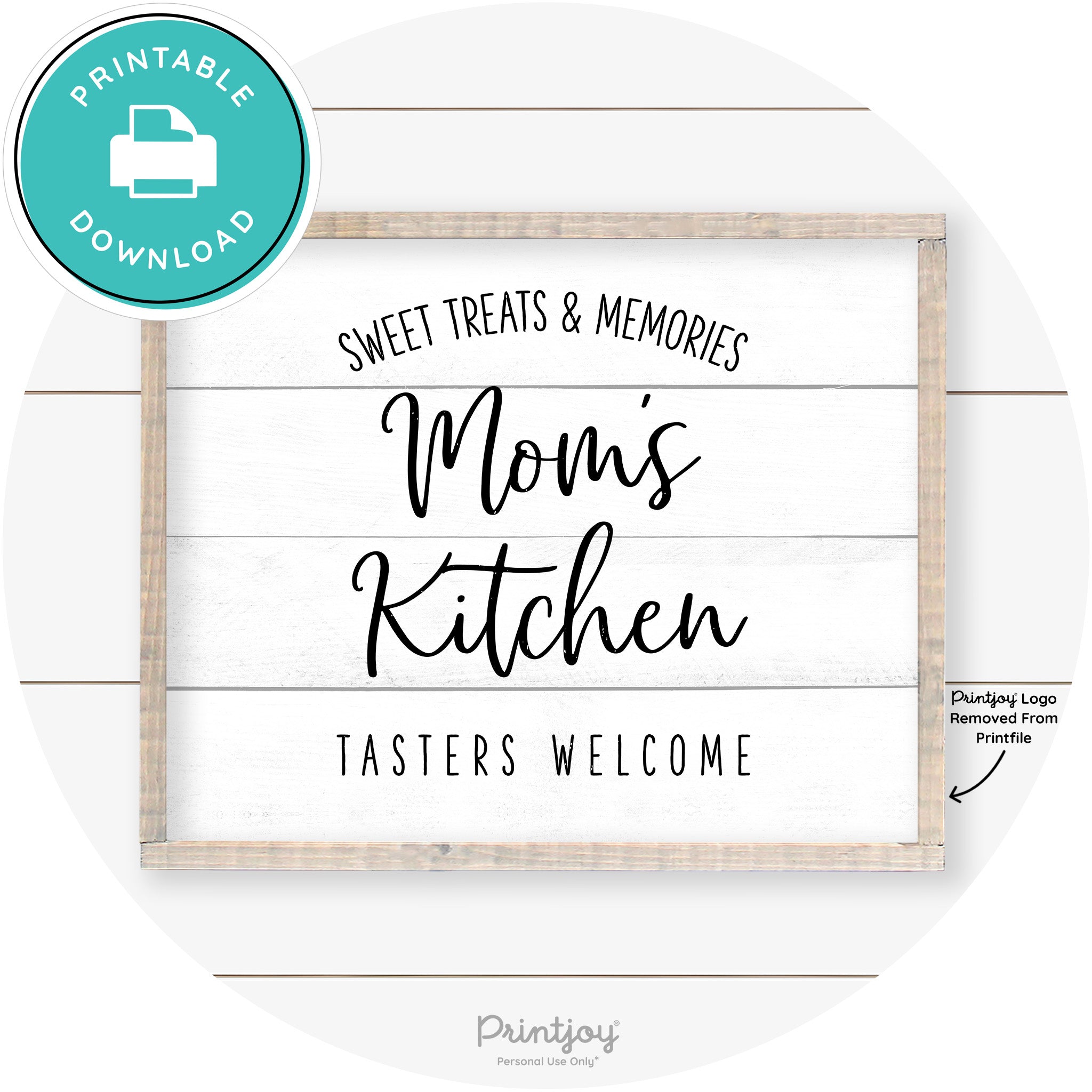 Mom's Kitchen Tasters Welcome Farmhouse Wall Art Free Printable