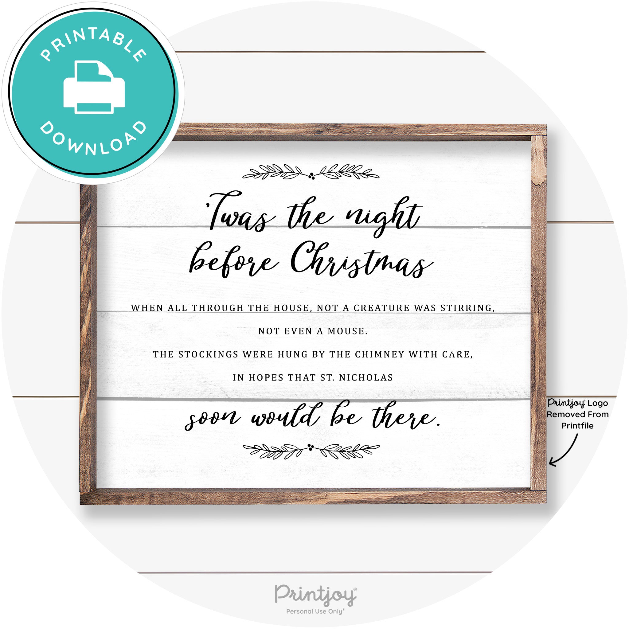 'Twas The Night Before Christmas Farmhouse Wall Art Free Printable