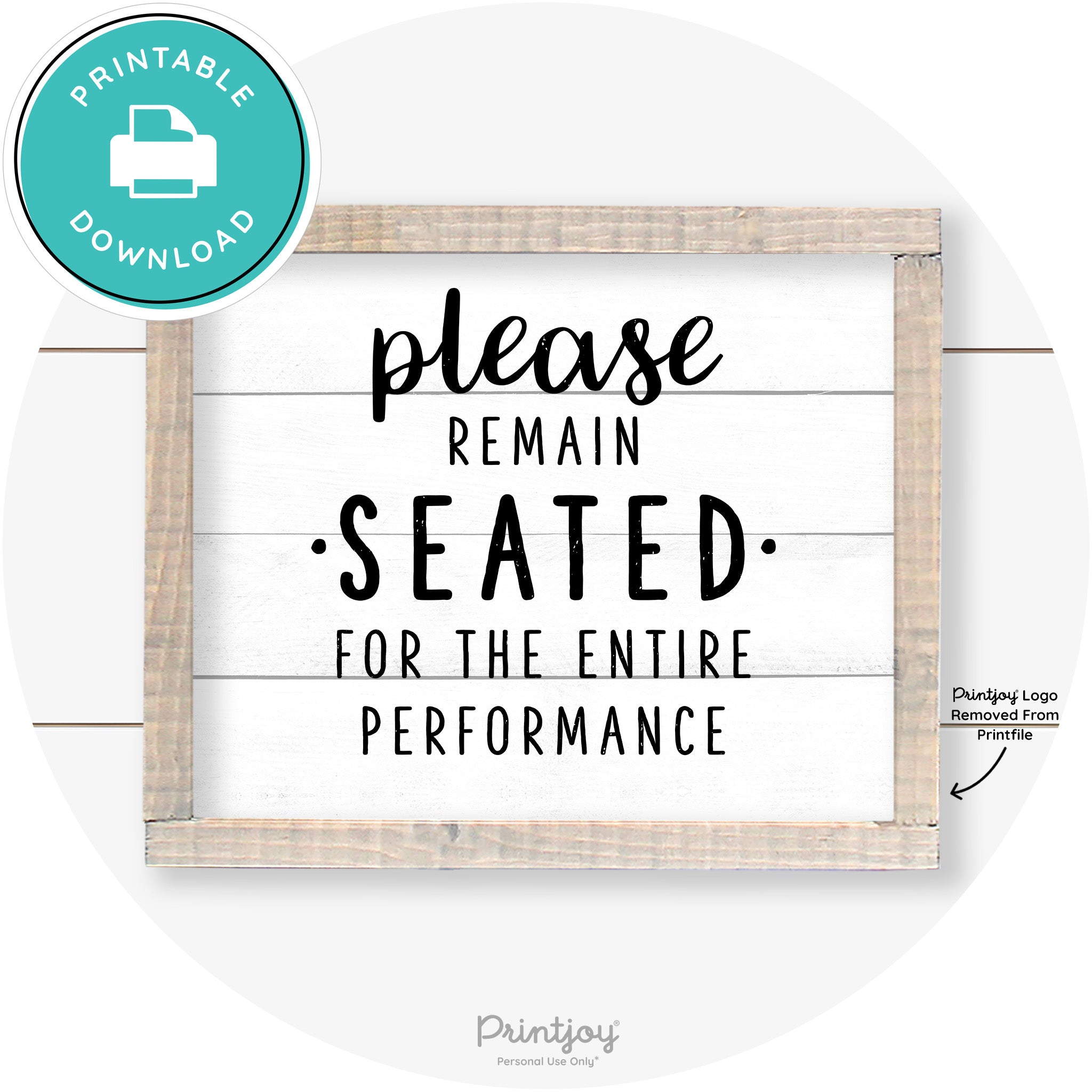 Please Remain Seated Funny Bathroom Farmhouse Art Free Printable