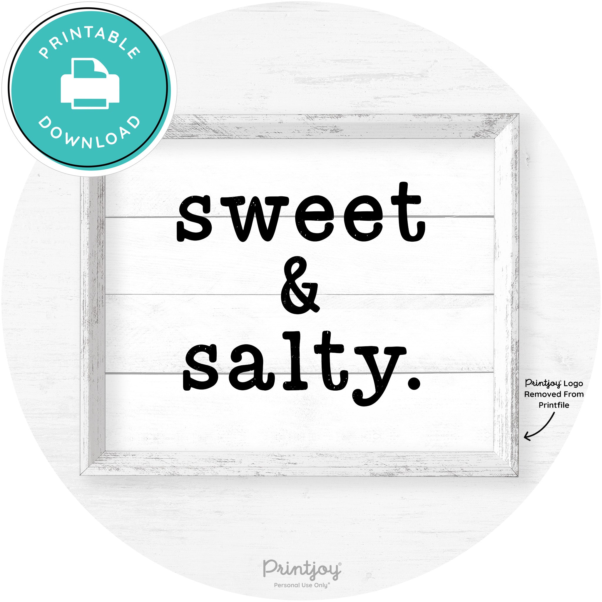 Sweet & Salty Southern Kitchen Farmhouse Wall Art Free Printable