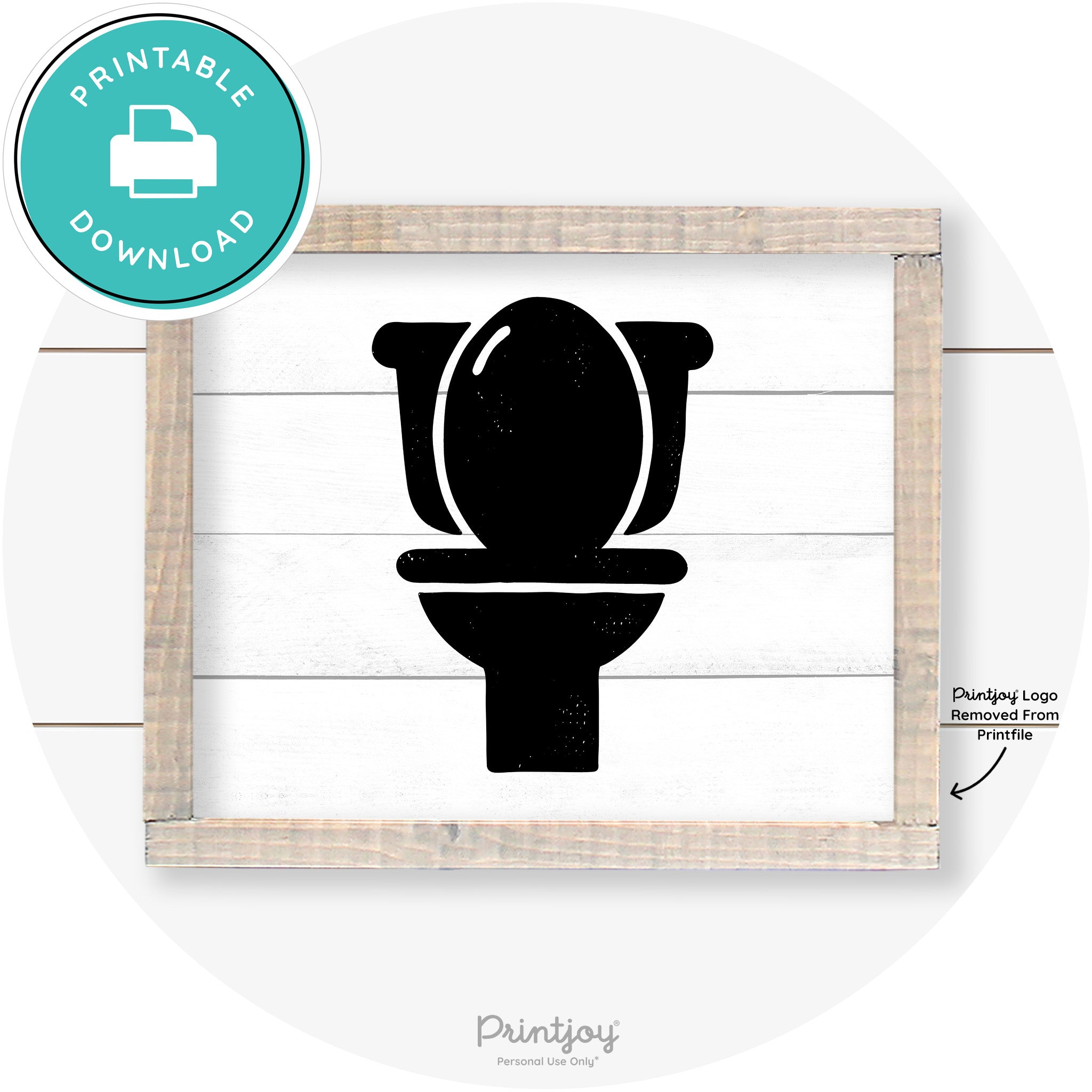 Toilet Seat Bathroom Sign Farmhouse Wall Art Decor Free Printable