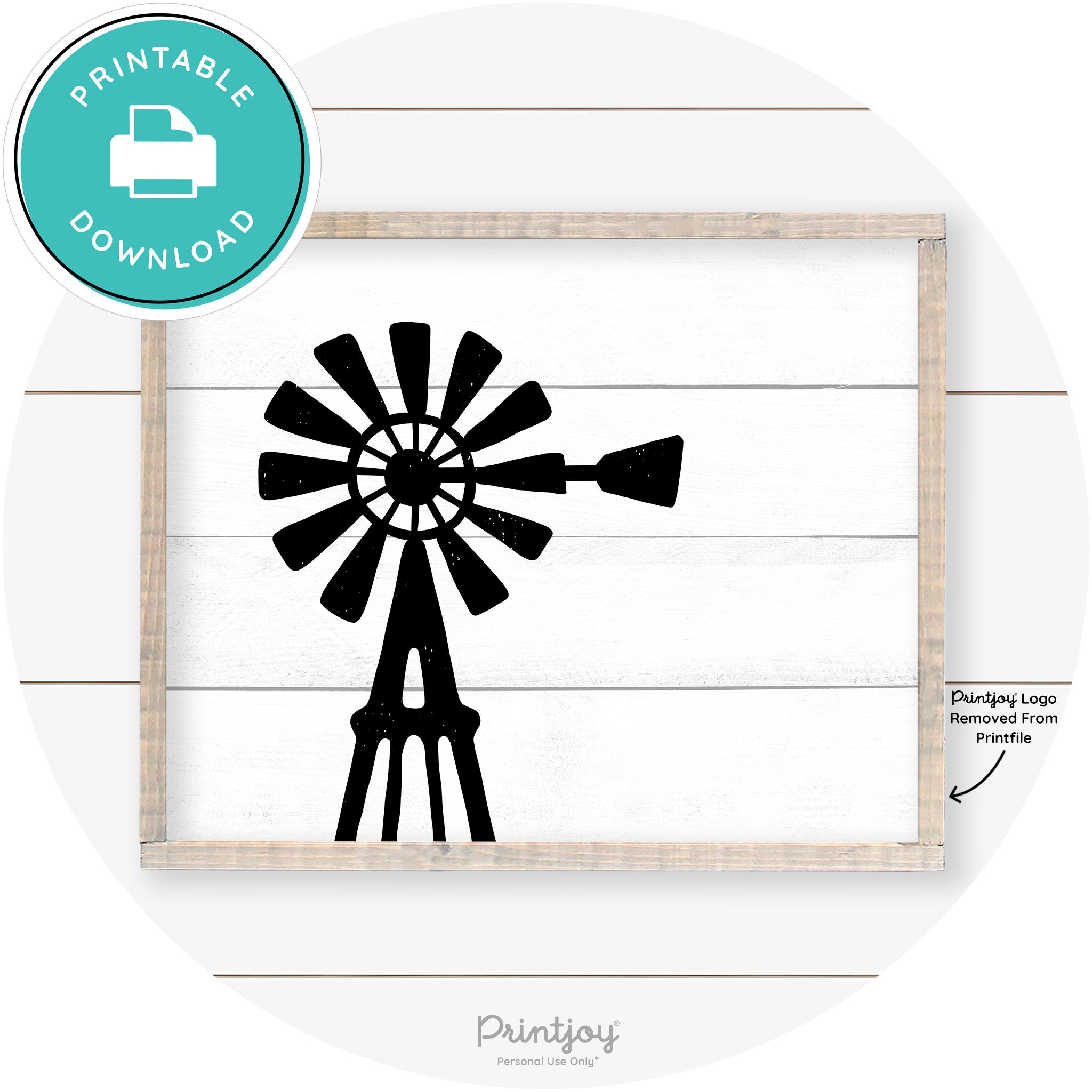Windmill Rustic Farmhouse Living Room Wall Art Decor Free Printable