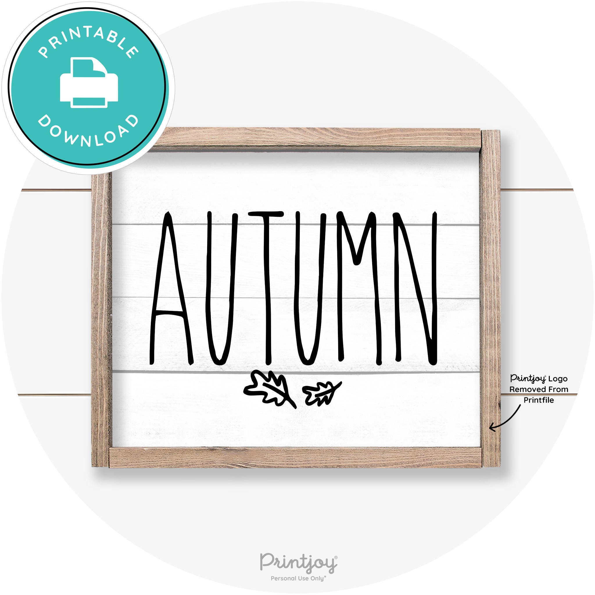 Autumn Leaves Cute Farmhouse Wall Art Decor Free Printable