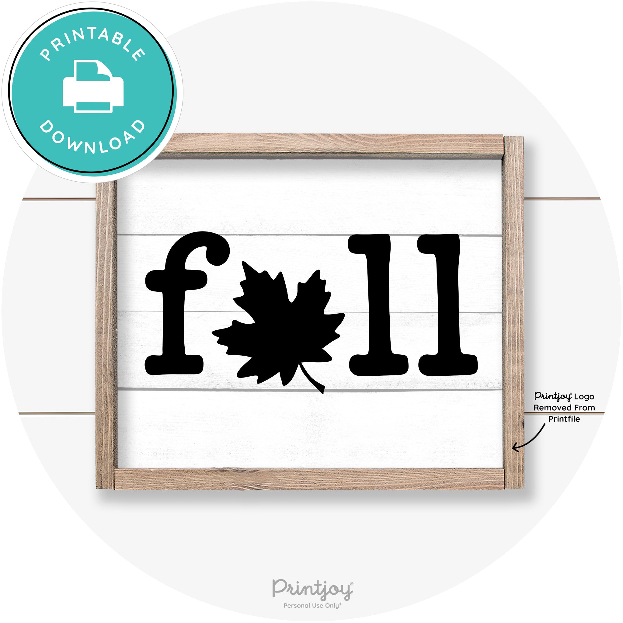 Fall Maple Leaf Cute Modern Farmhouse Wall Art Free Printable