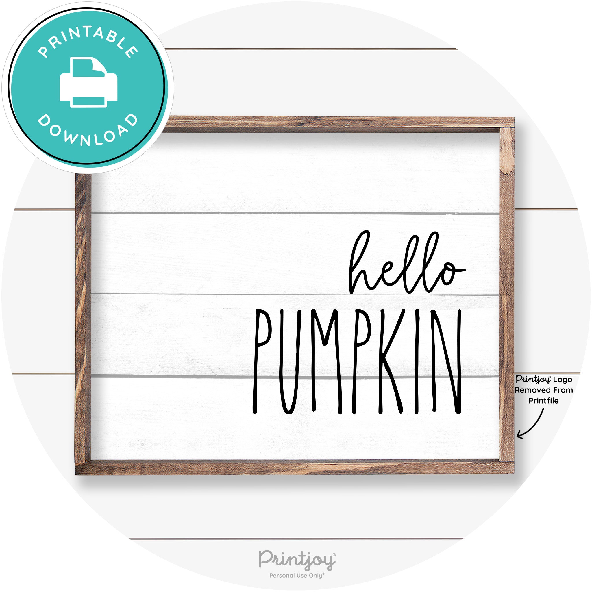 Hello Pumpkin Cute Fun Simple Farmhouse Wall Art Free Printable