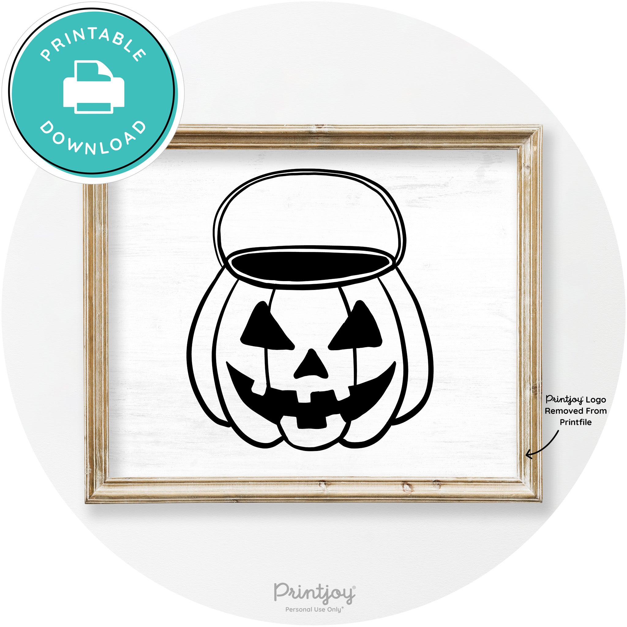 Jack O Lantern Treat Bucket Vintage Halloween Wall Art Free Printable