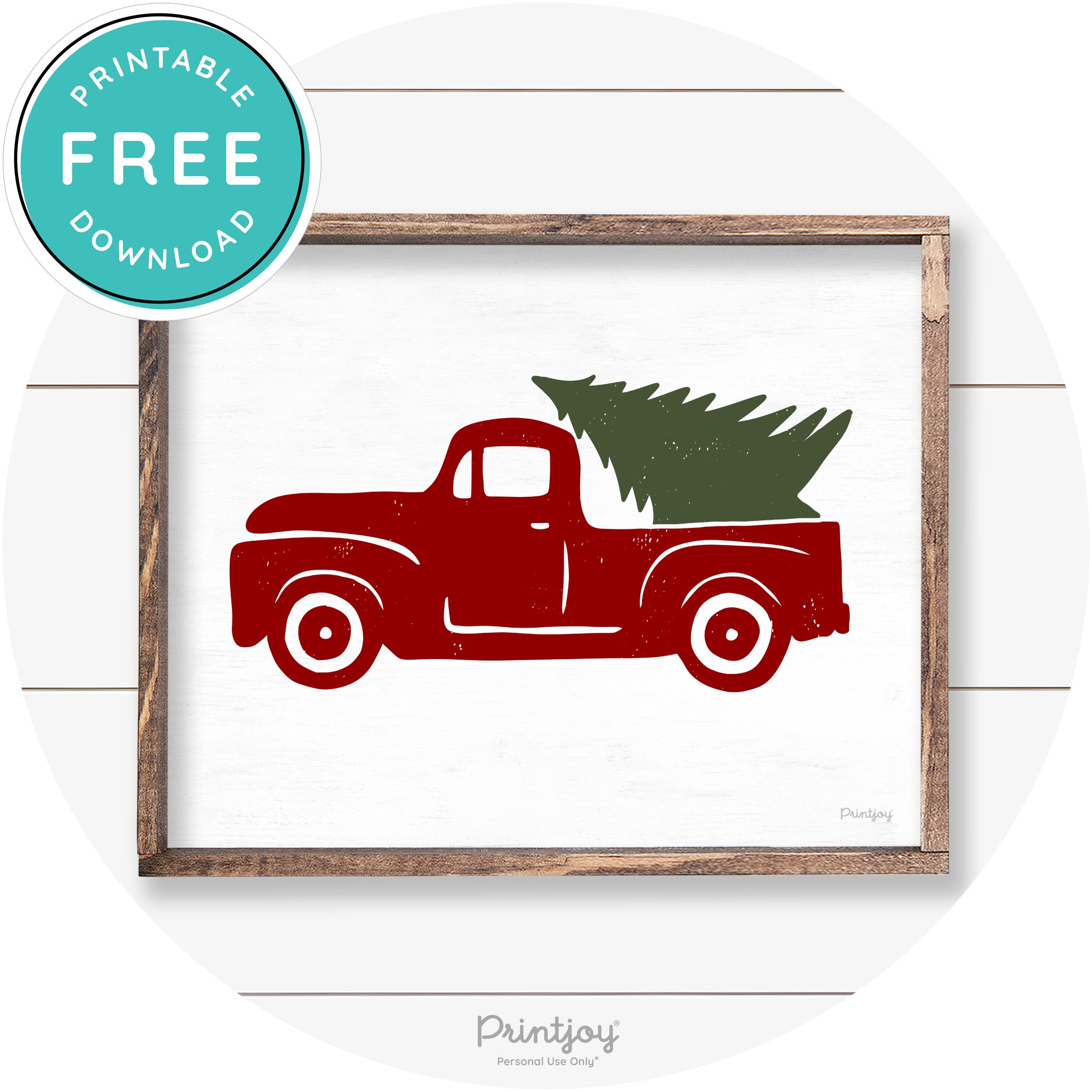 Truck Christmas Tree Old Fashioned Farmhouse Wall Art Free Printable