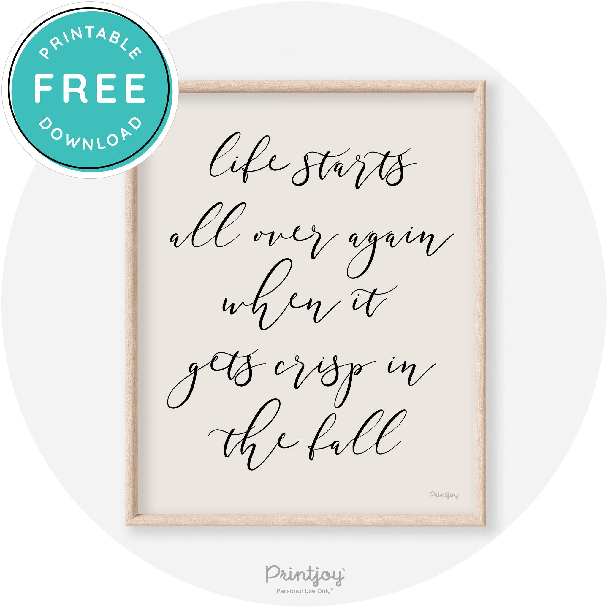 Fall Quote Modern Transitional Decor Wall Art Printable