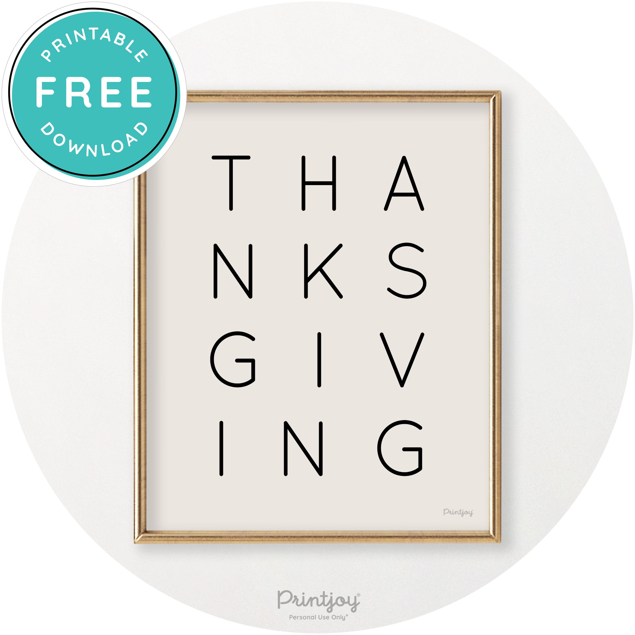 Thanksgiving Cute Typography Modern Chic Wall Art Printable