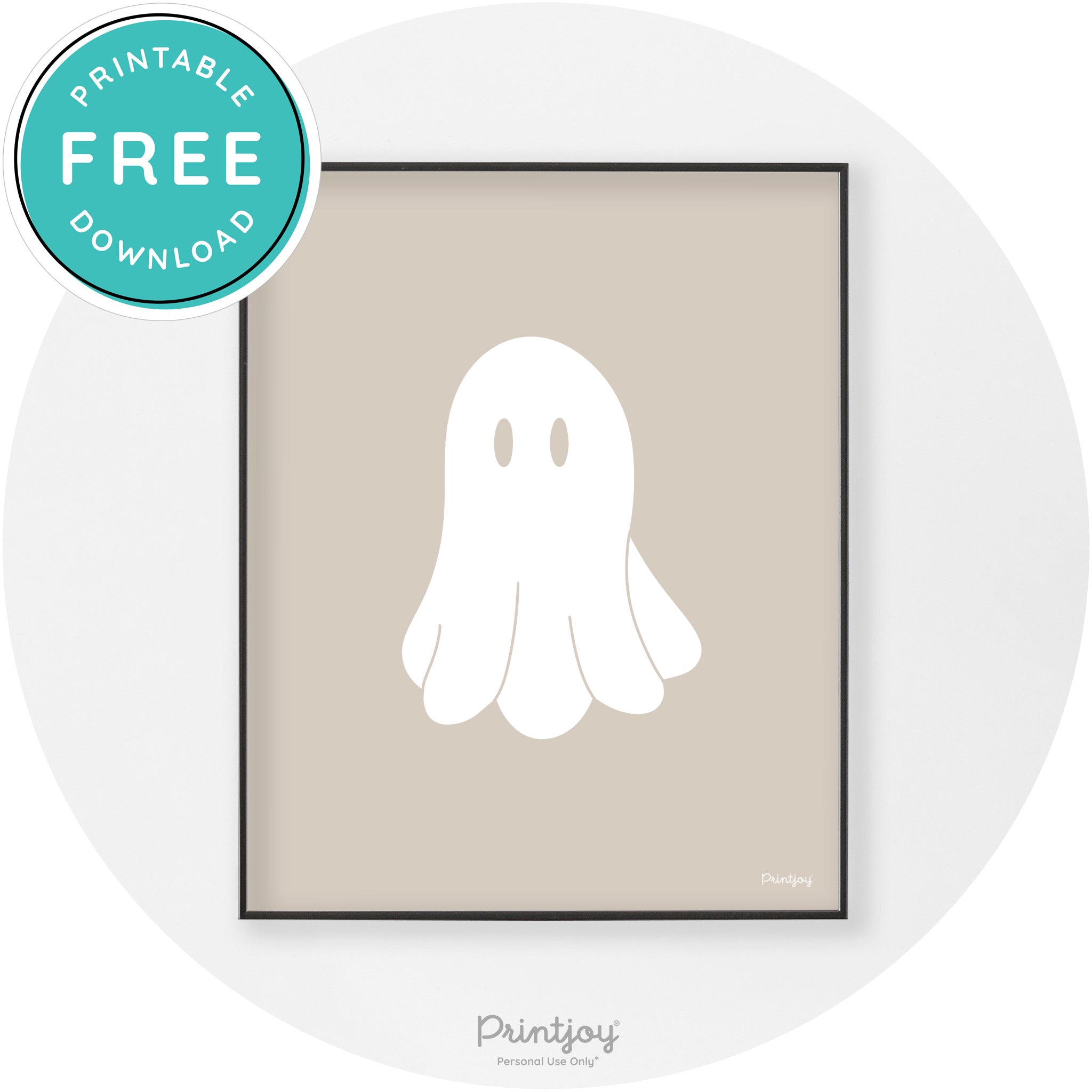 Halloween Cute Ghost Modern Chic Wall Art Decor Free Printable - Printjoy