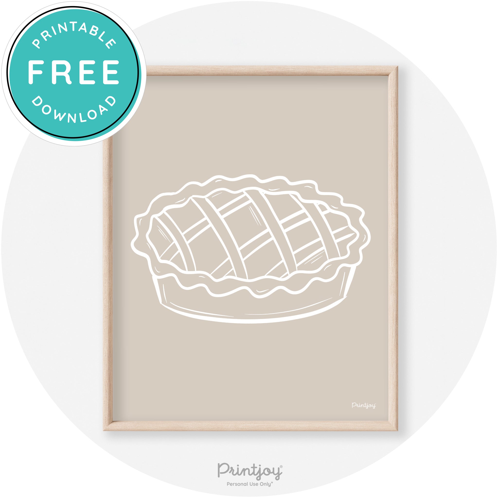 Pie Drawing Thanksgiving Modern Transitional Wall Art Free Printable