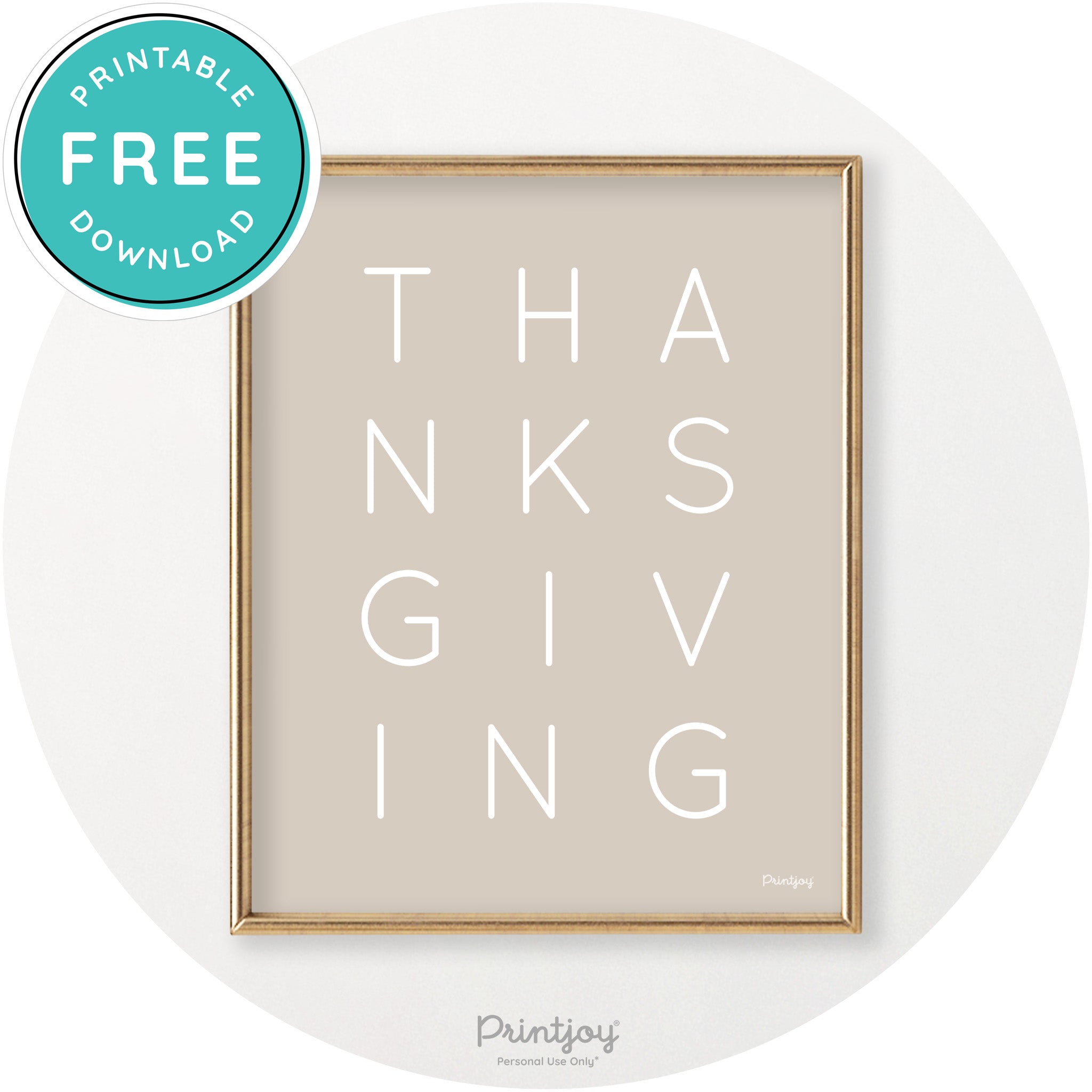 Thanksgiving Cute Typography Modern Chic Wall Art Free Printable - Printjoy