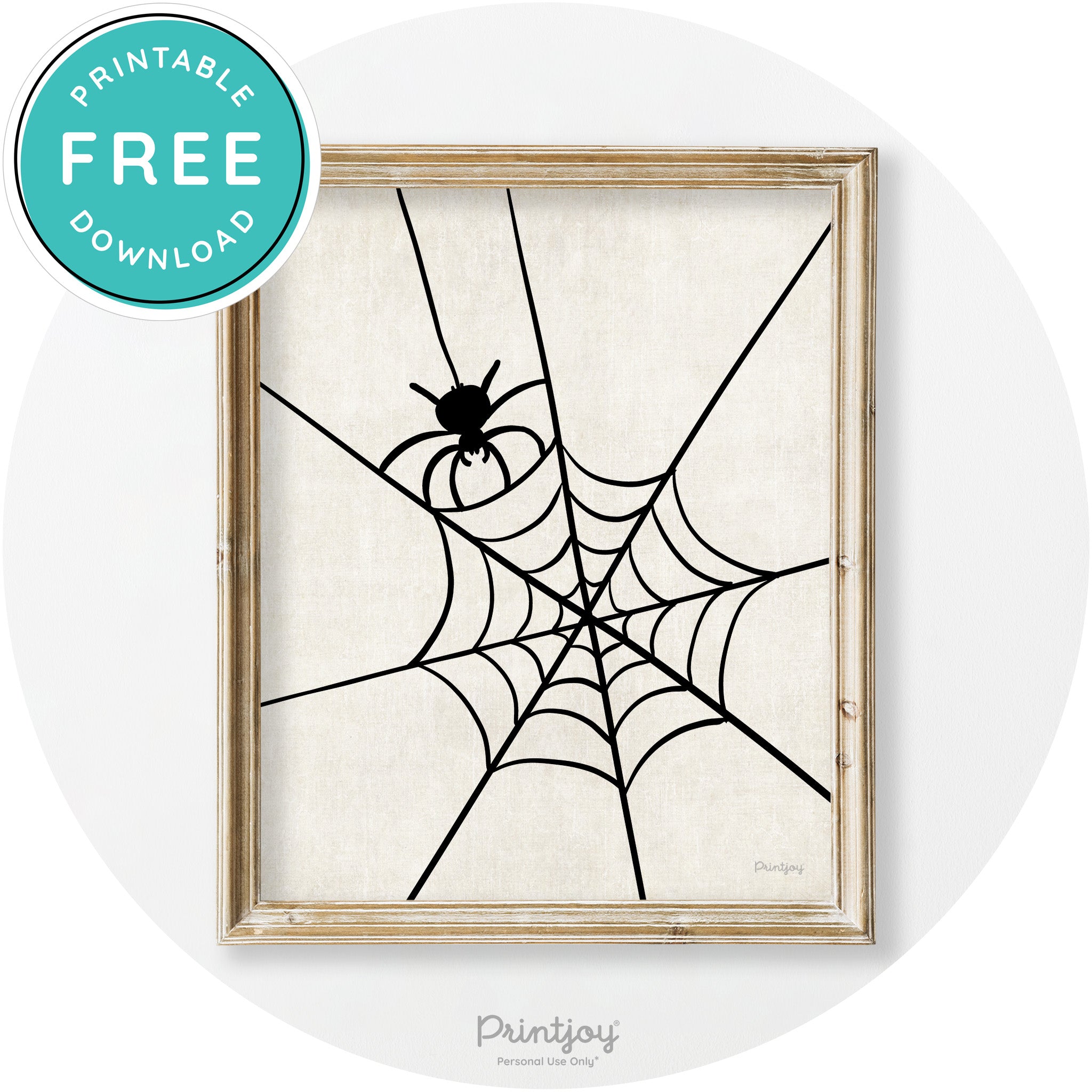 Halloween Spider Web Modern Vintage Wall Art Free Printable