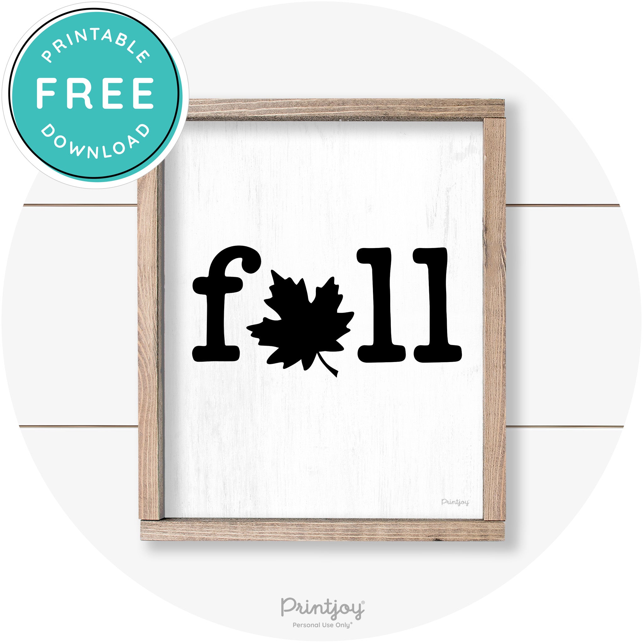 Fall Maple Leaf Cute Modern Farmhouse Wall Art Free Printable