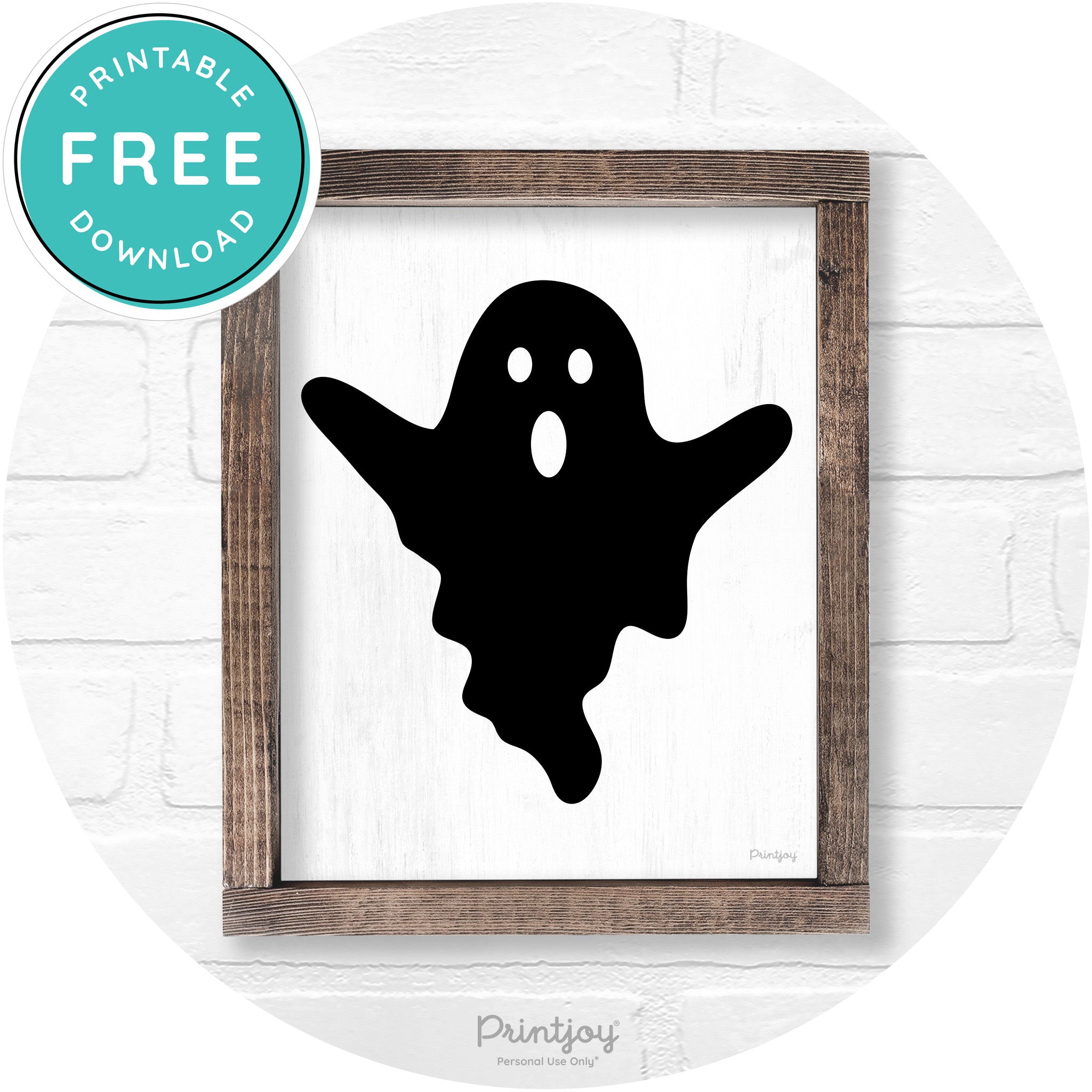 Halloween Cute Ghost Rustic Farmhouse Wall Art Free Printable