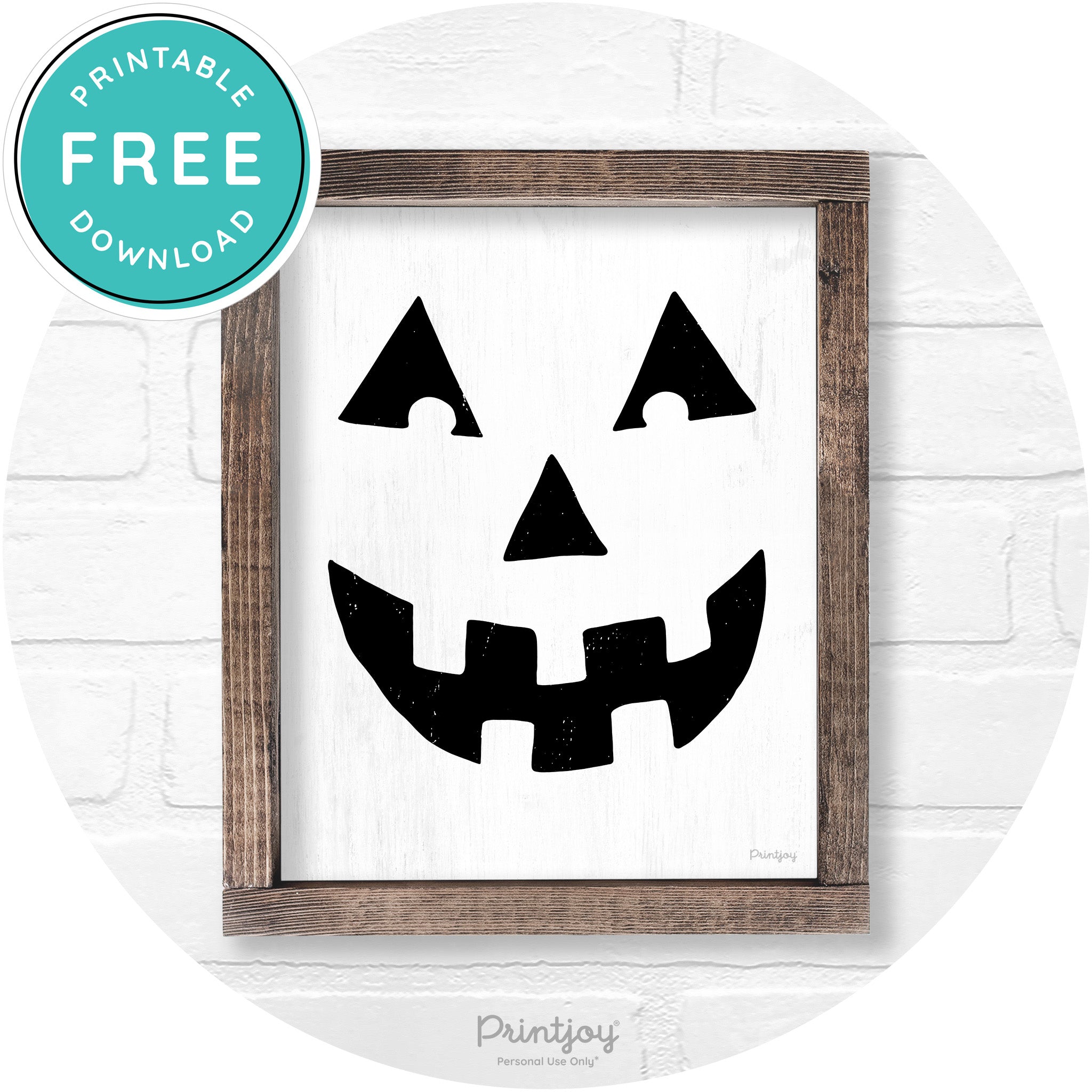Jack O Lantern Halloween Rustic Farmhouse Wall Art Free Printable
