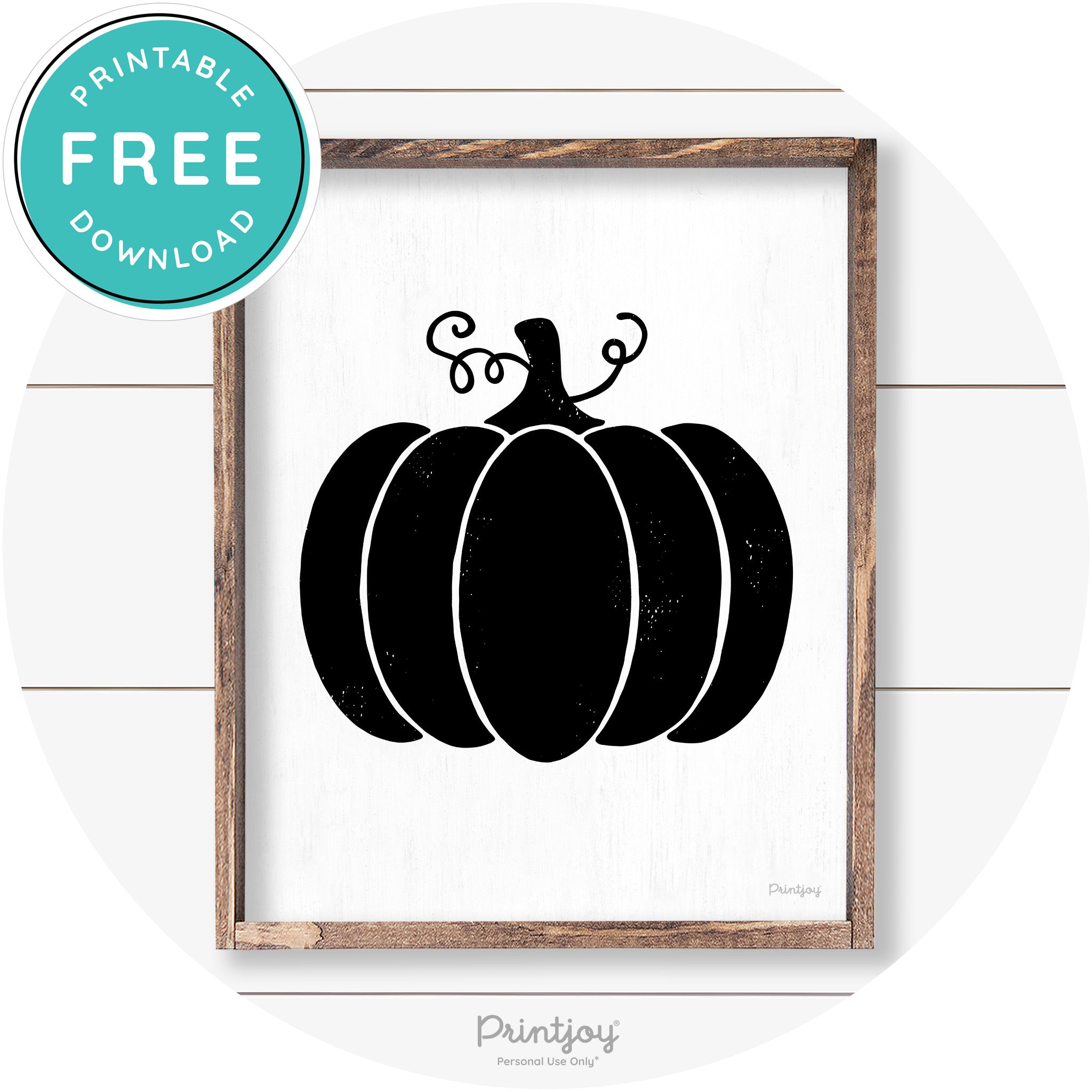 Pumpkin Thanksgiving Cute Farmhouse Wall Art Decor Free Printable - Printjoy