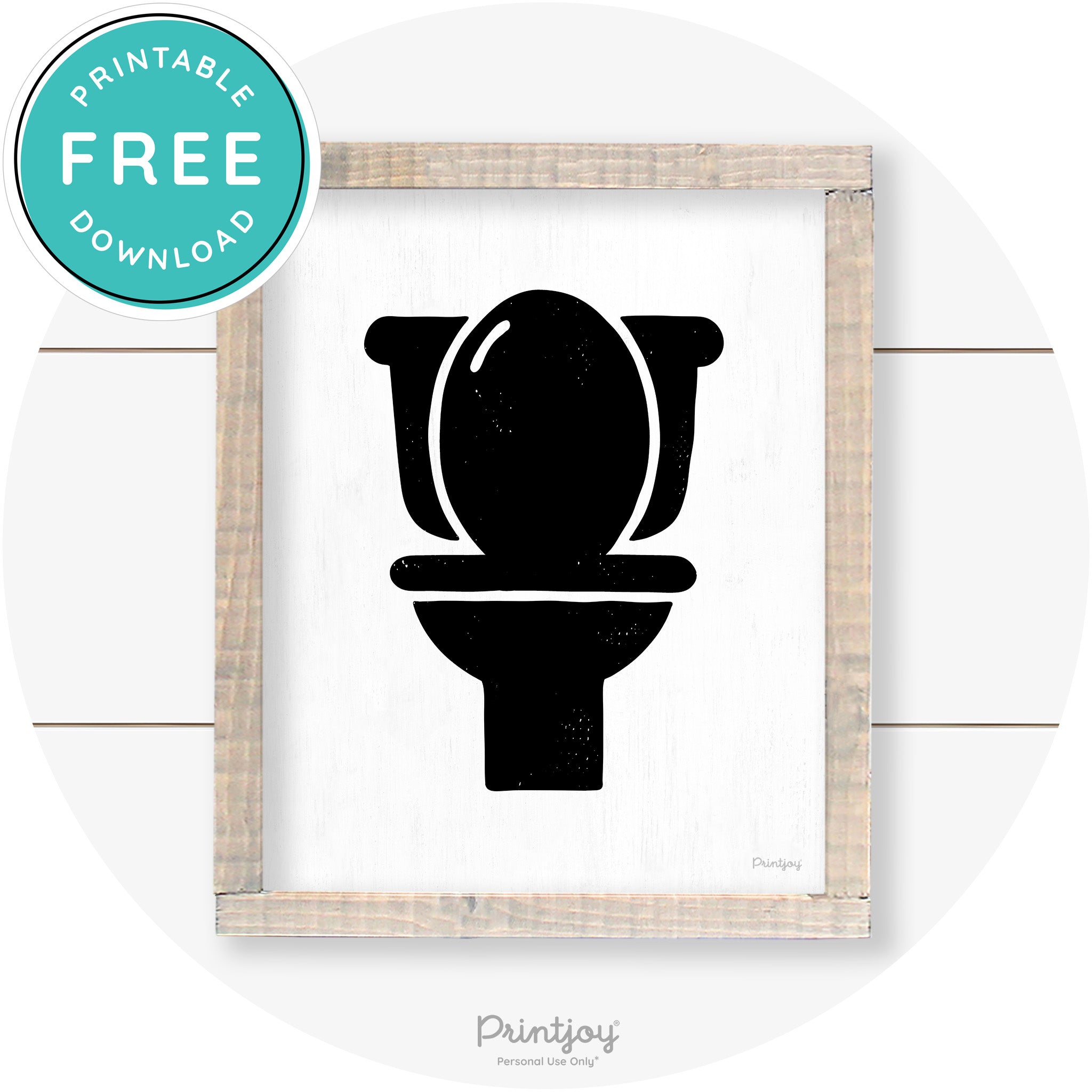 Toilet Seat Bathroom Sign Farmhouse Wall Art Decor Free Printable