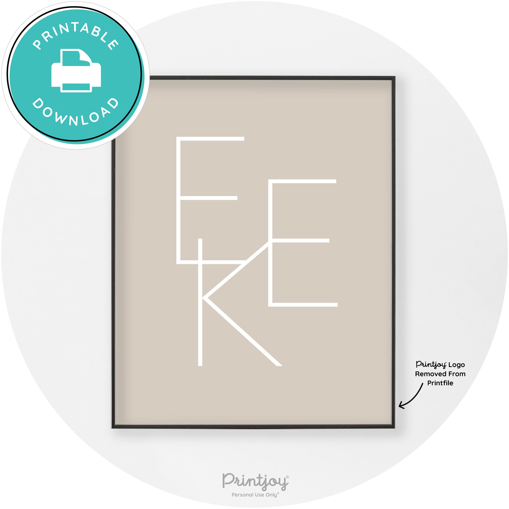 Eek Halloween Modern Chic Lettering Wall Art Decor Free Printable