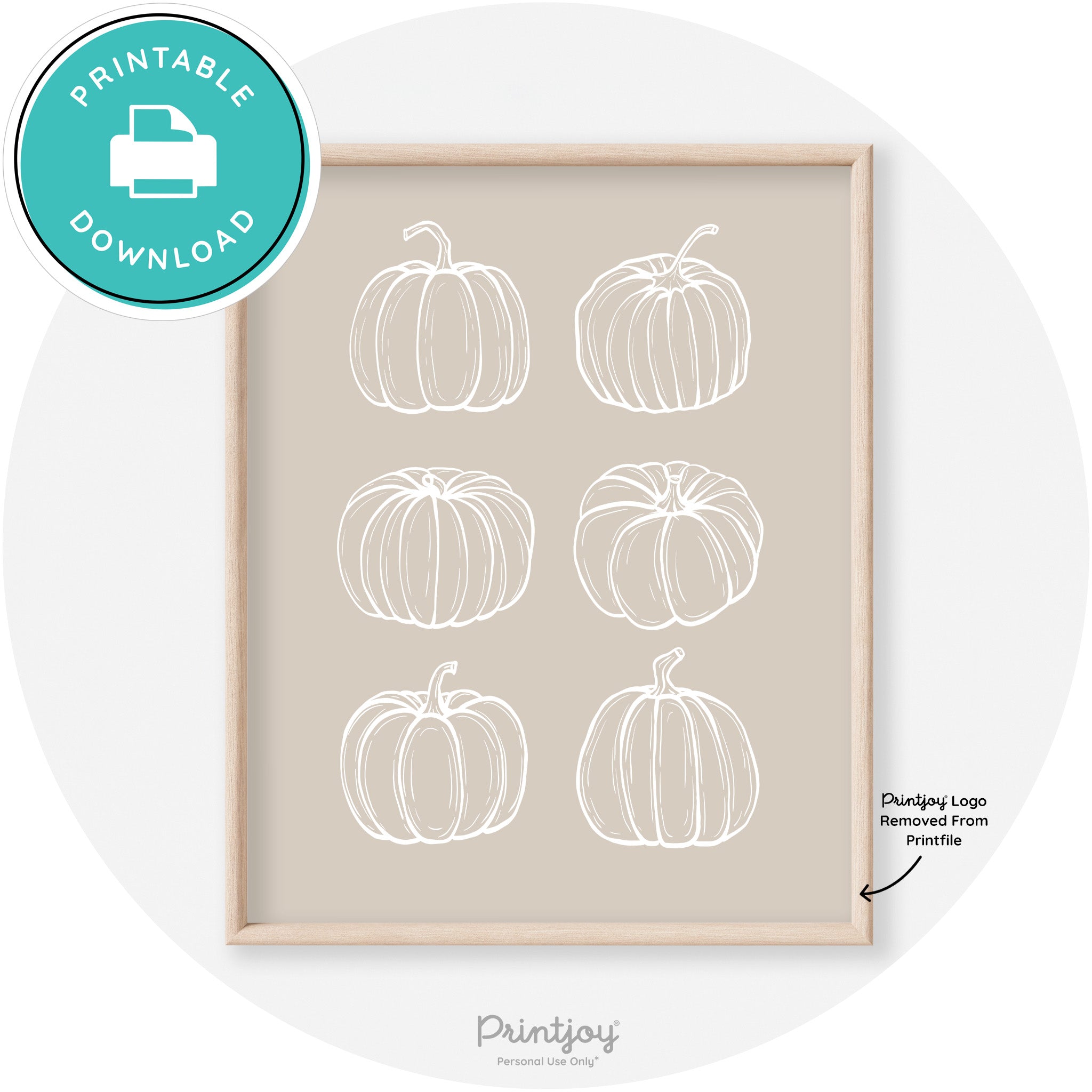 Fall Pumpkin Drawings Transitional Decor Wall Art Free Printable