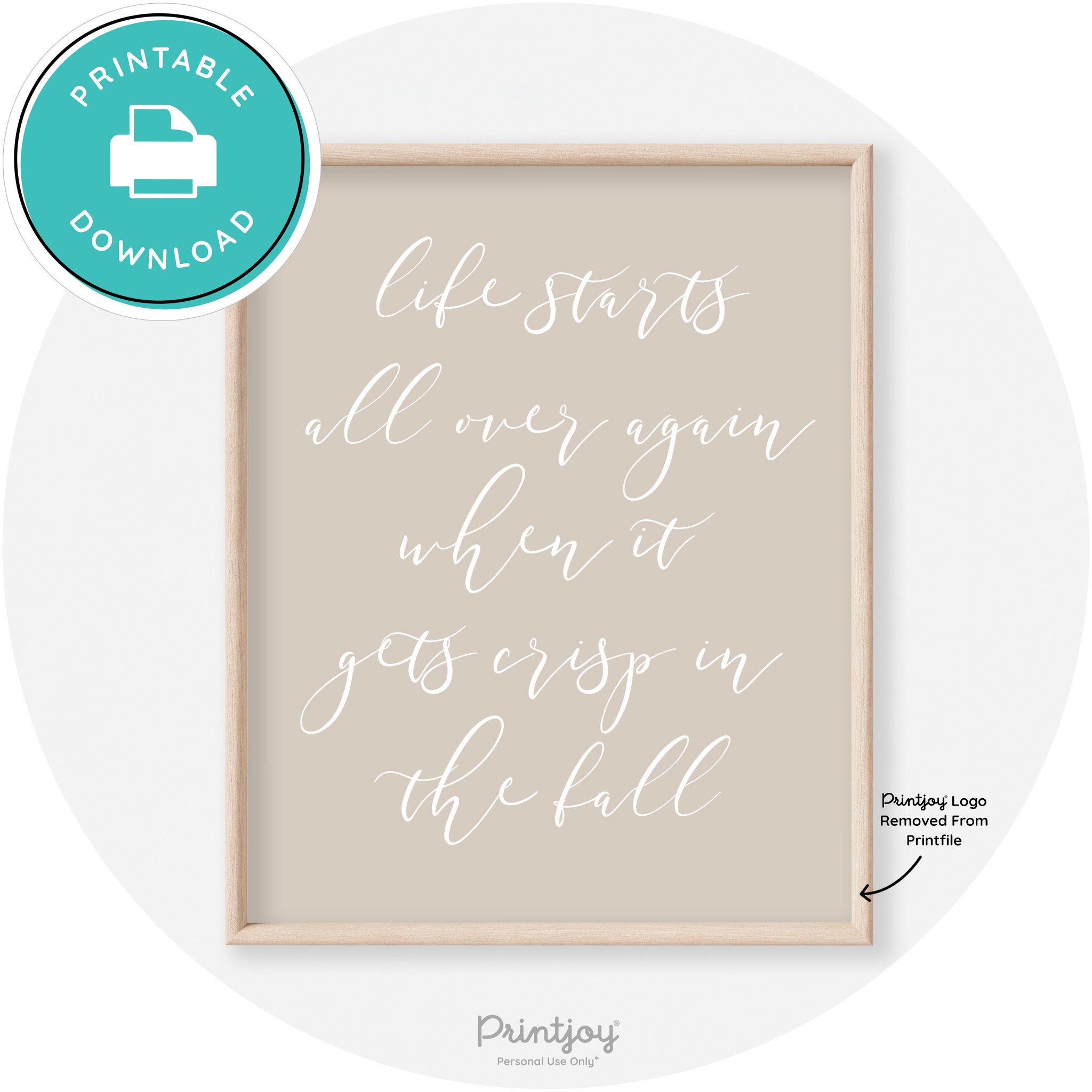 Fall Quote Modern Transitional Decor Wall Art Free Printable