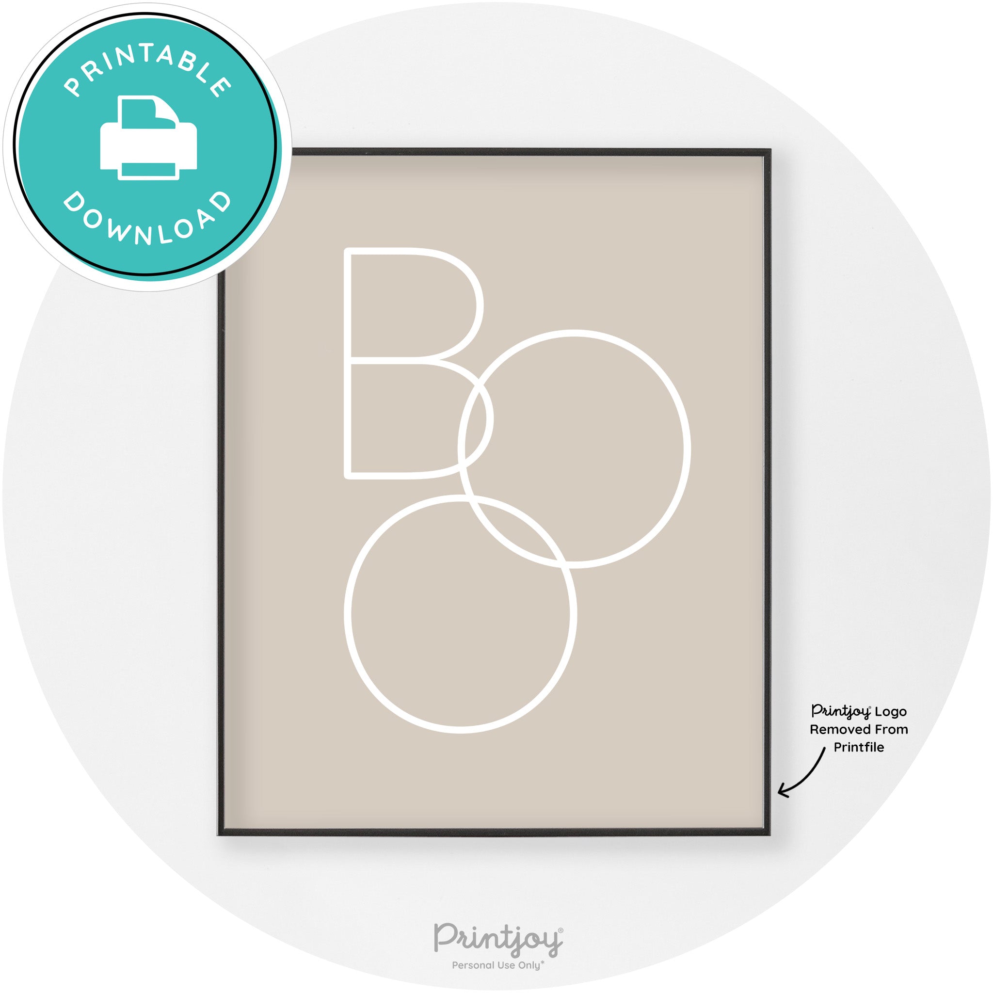 Halloween Cute Boo Modern Chic Wall Art Decor Free Printable - Printjoy