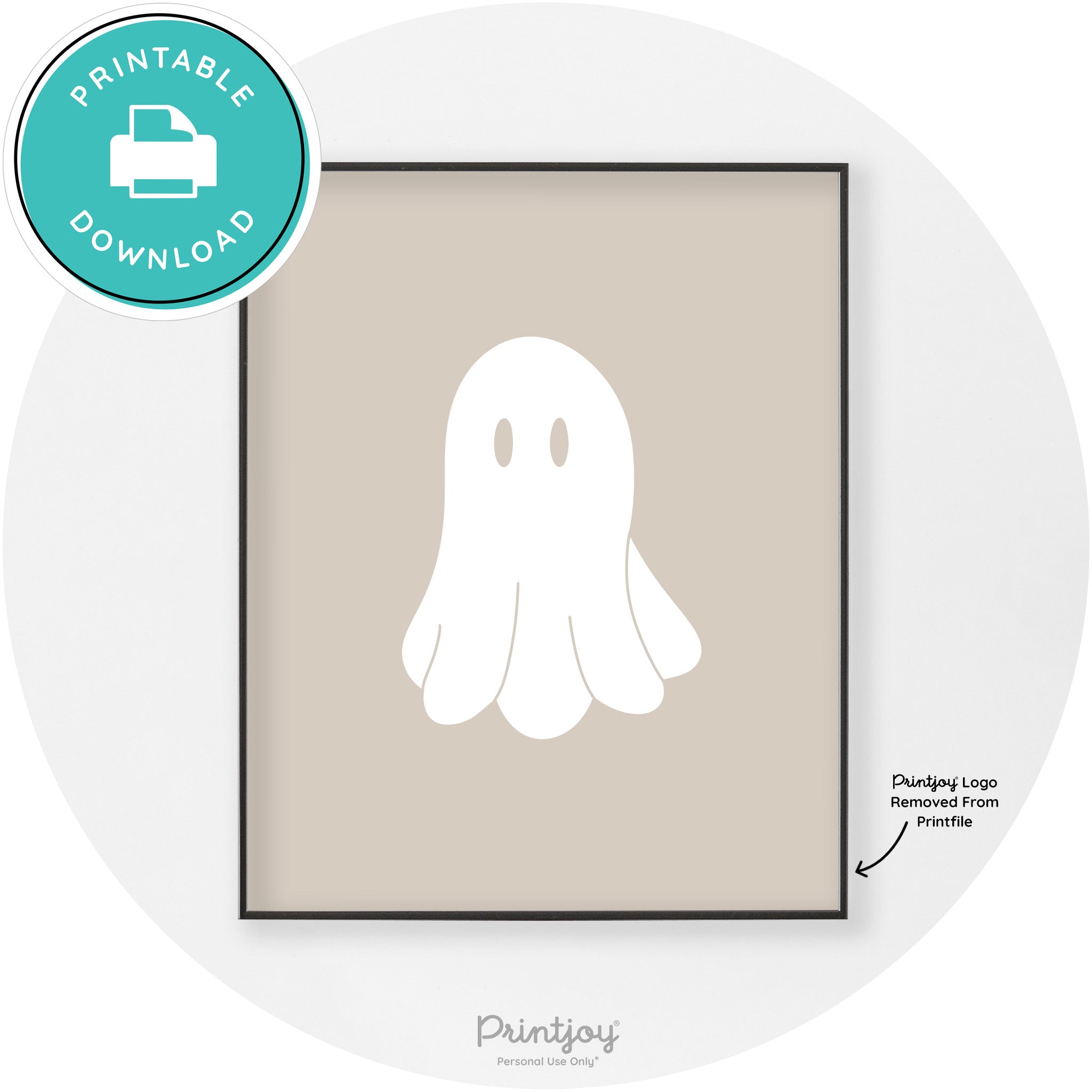 Halloween Cute Ghost Modern Chic Wall Art Decor Free Printable - Printjoy