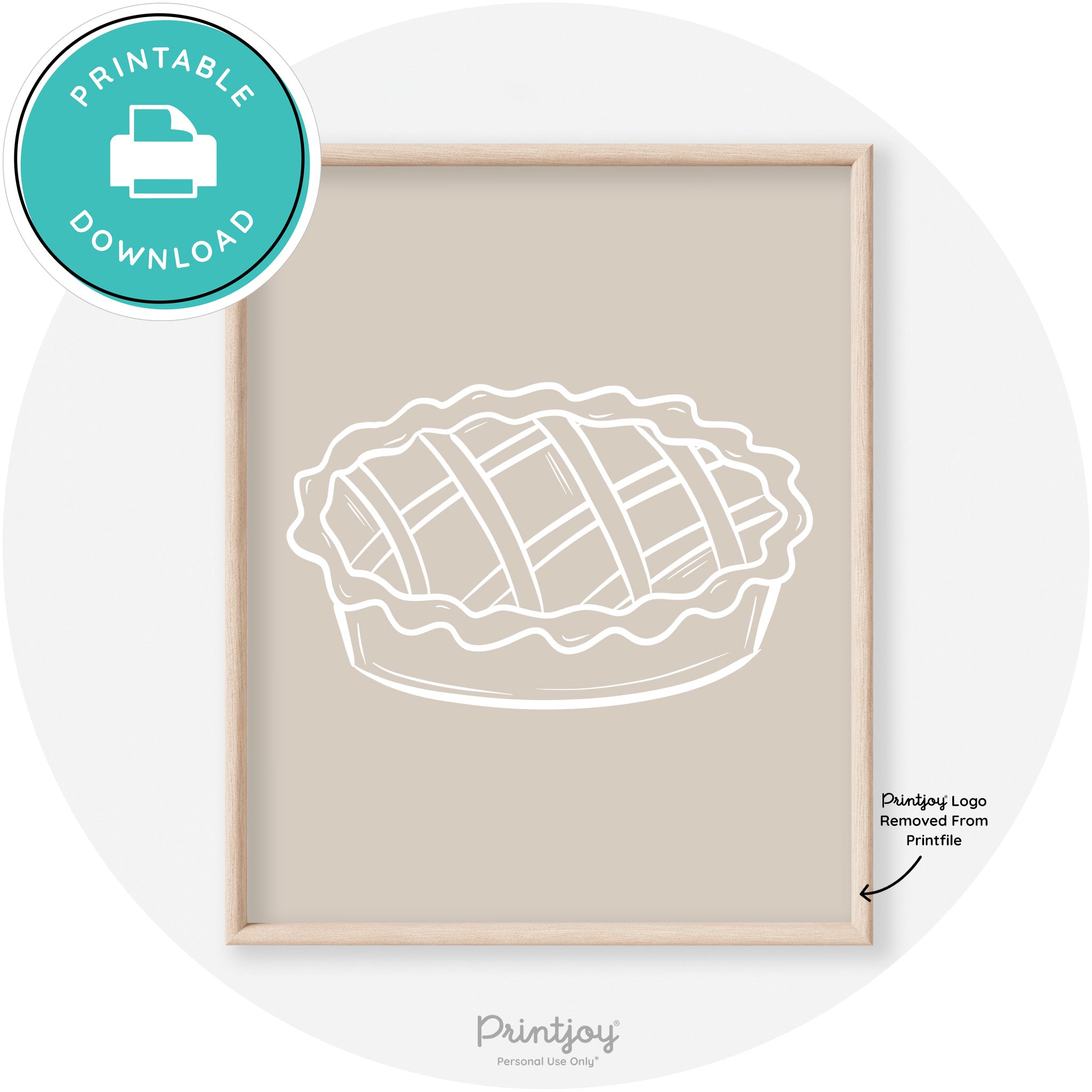 Pie Drawing Thanksgiving Modern Transitional Wall Art Free Printable