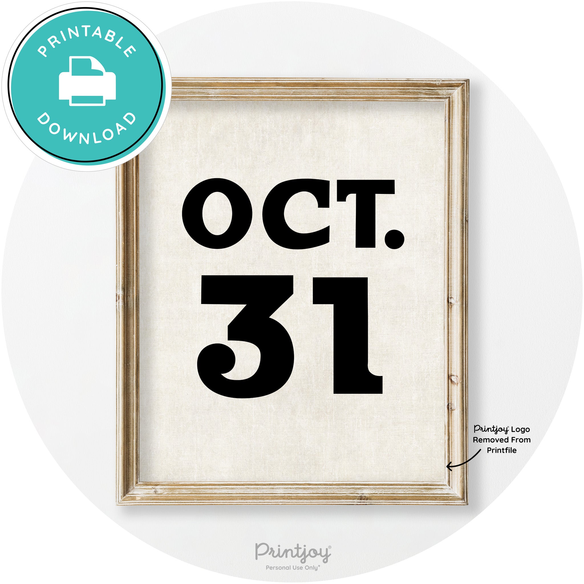 October 31 Halloween Day Vintage Halloween Wall Art Free Printable
