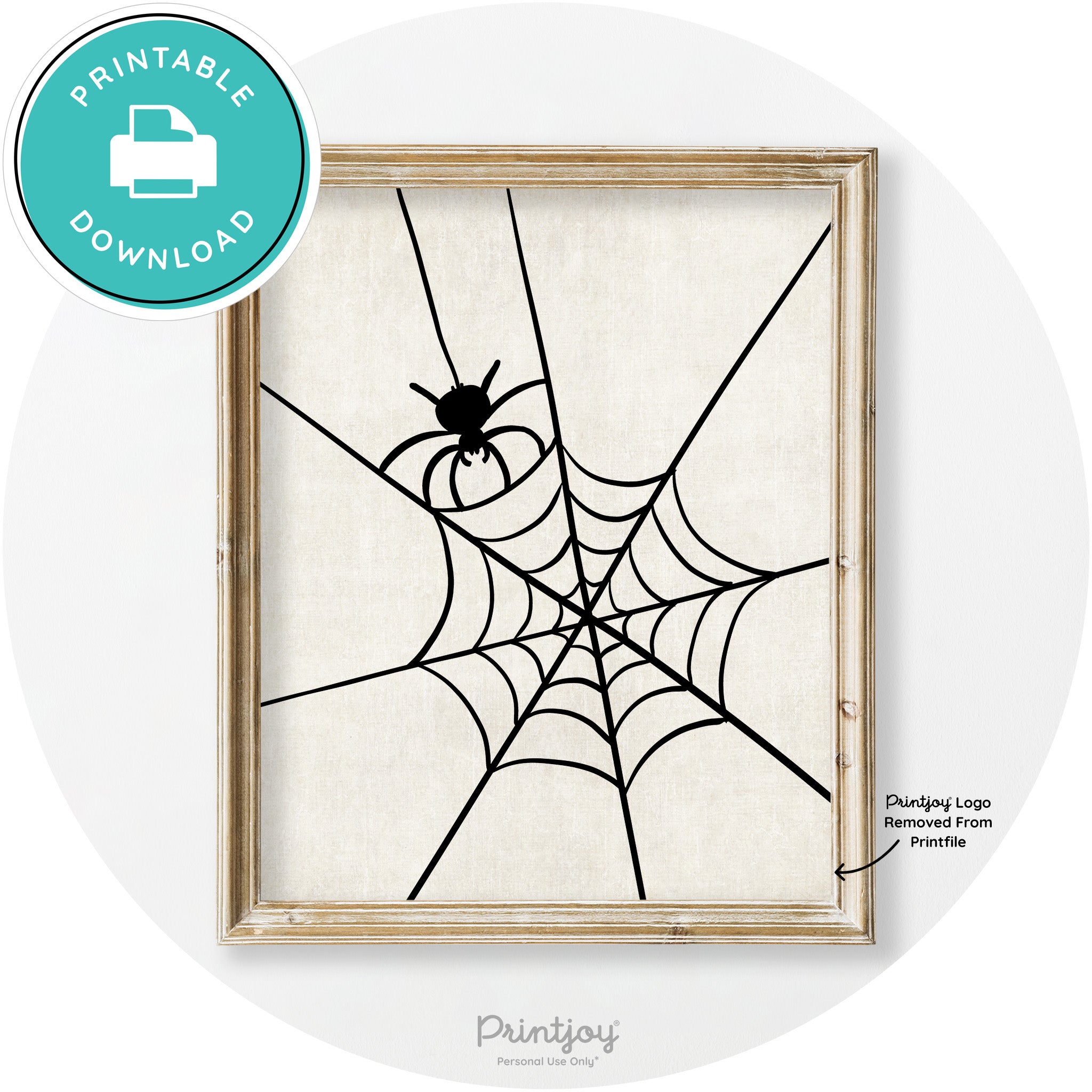 Halloween Spider Web Modern Vintage Wall Art Free Printable