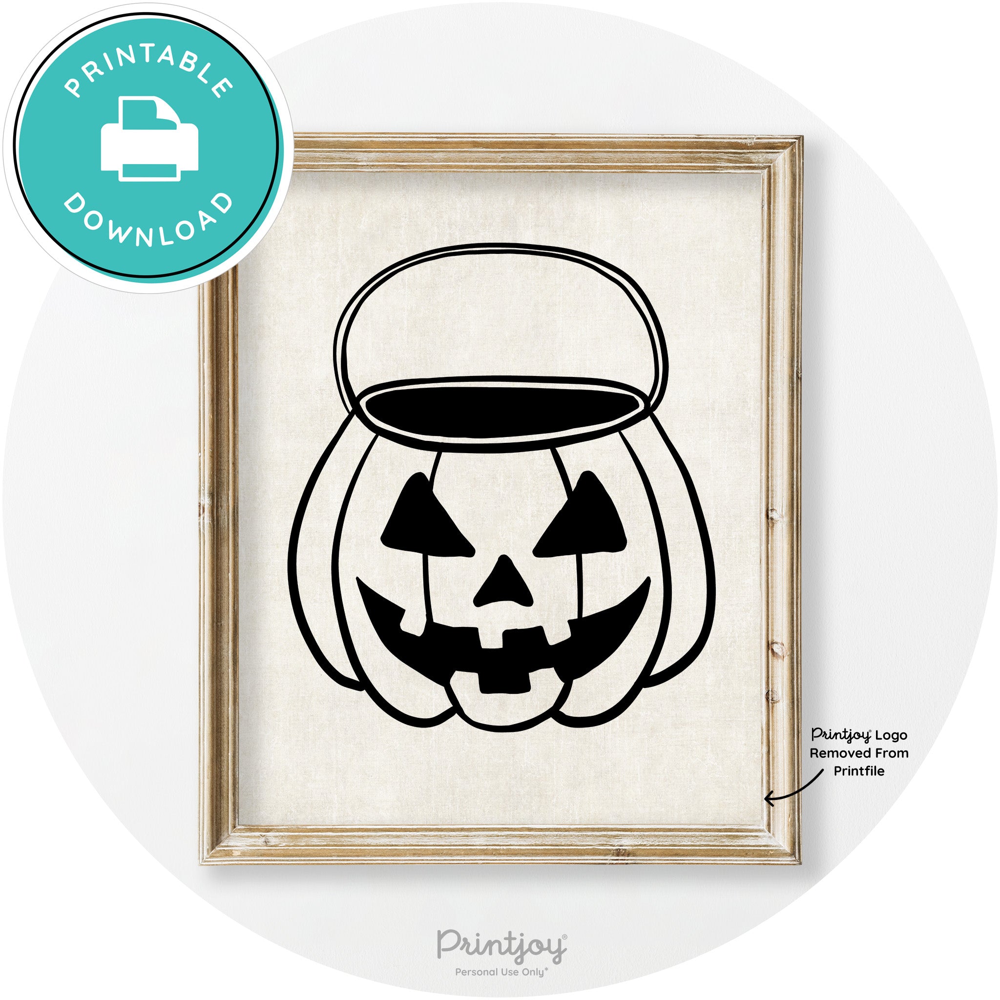 Jack O Lantern Treat Bucket Vintage Halloween Wall Art Free Printable
