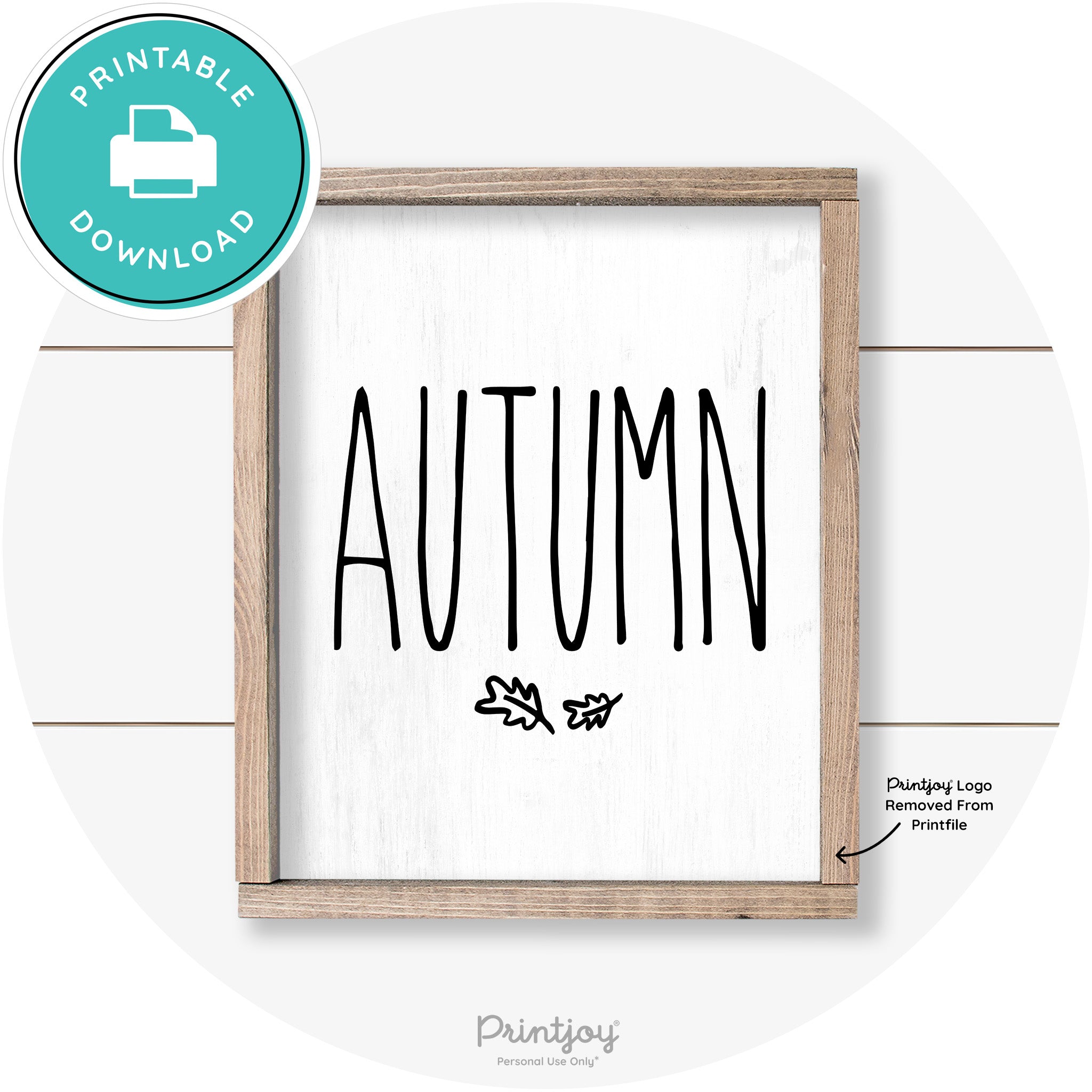 Autumn Leaves Cute Farmhouse Wall Art Decor Free Printable