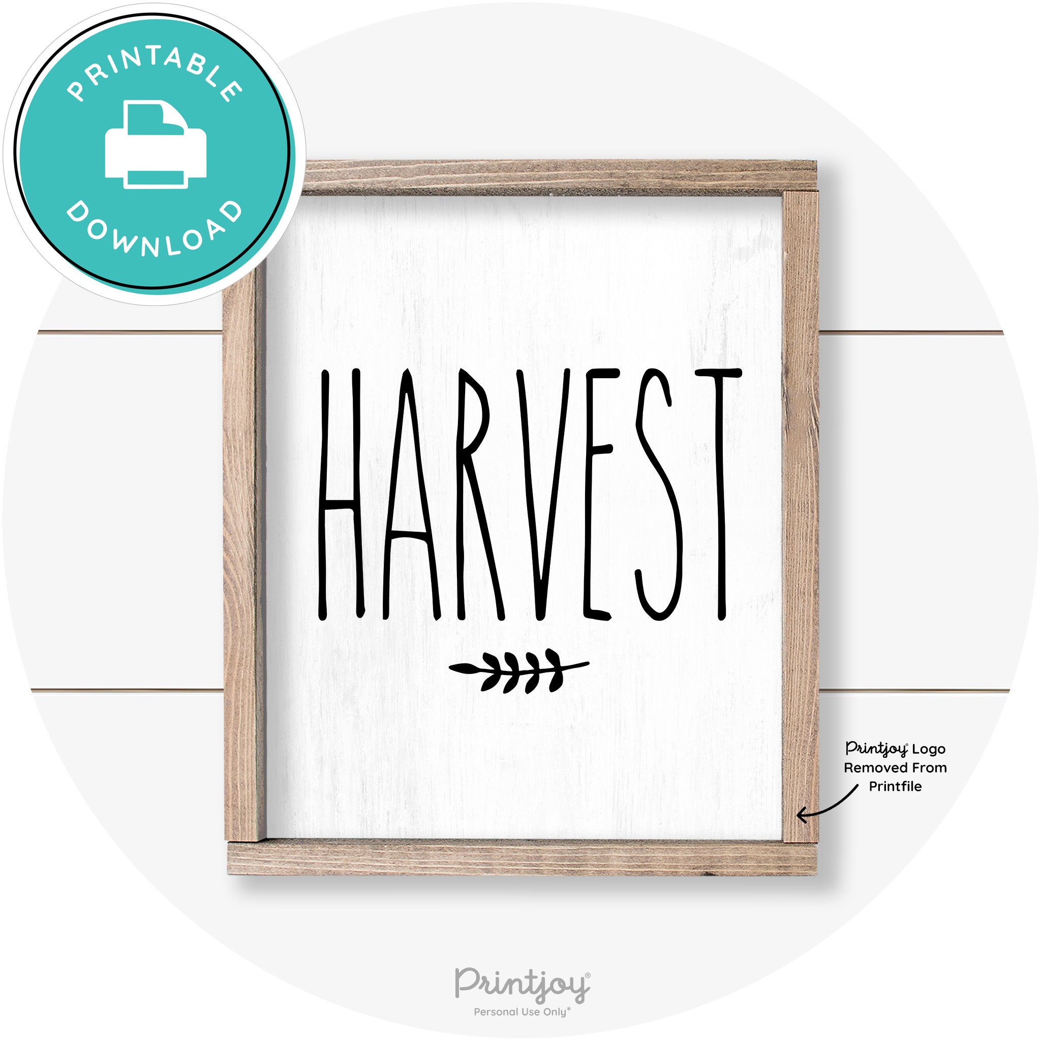 Fall Harvest Tall Letting Cute Farmhouse Wall Art Printable