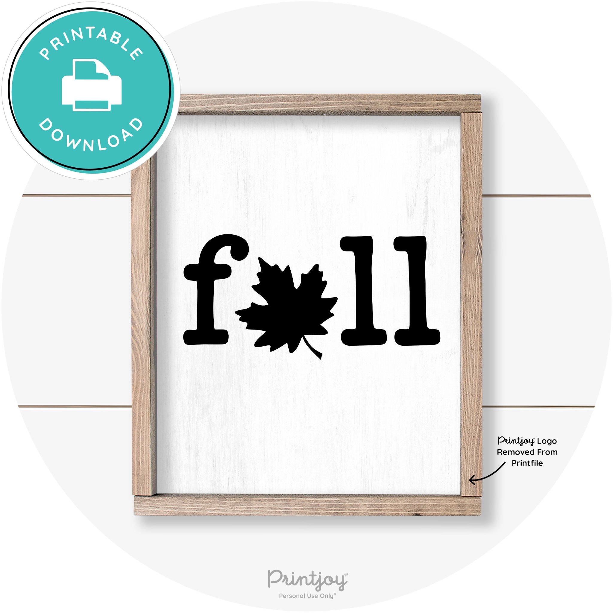 Fall Maple Leaf Cute Modern Farmhouse Wall Art Free Printable