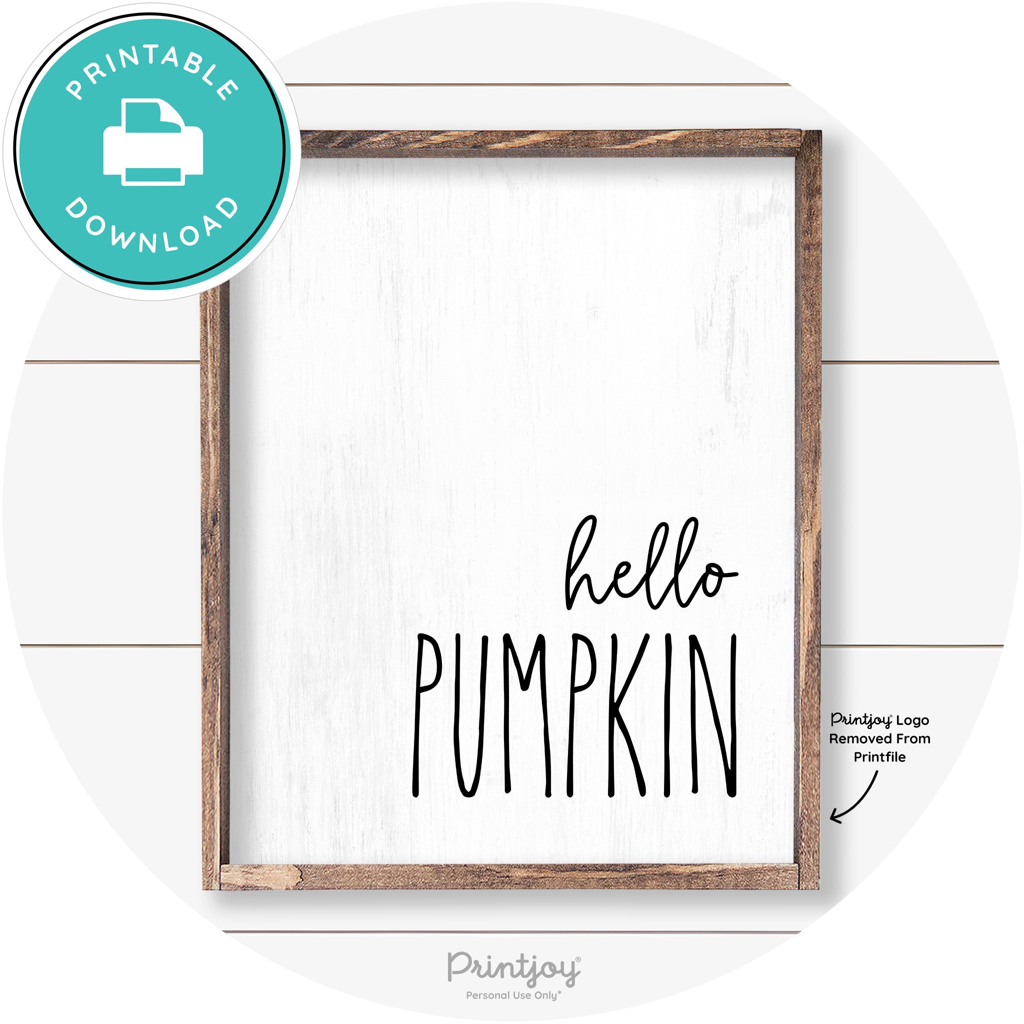 Hello Pumpkin Cute Fun Simple Farmhouse Wall Art Free Printable