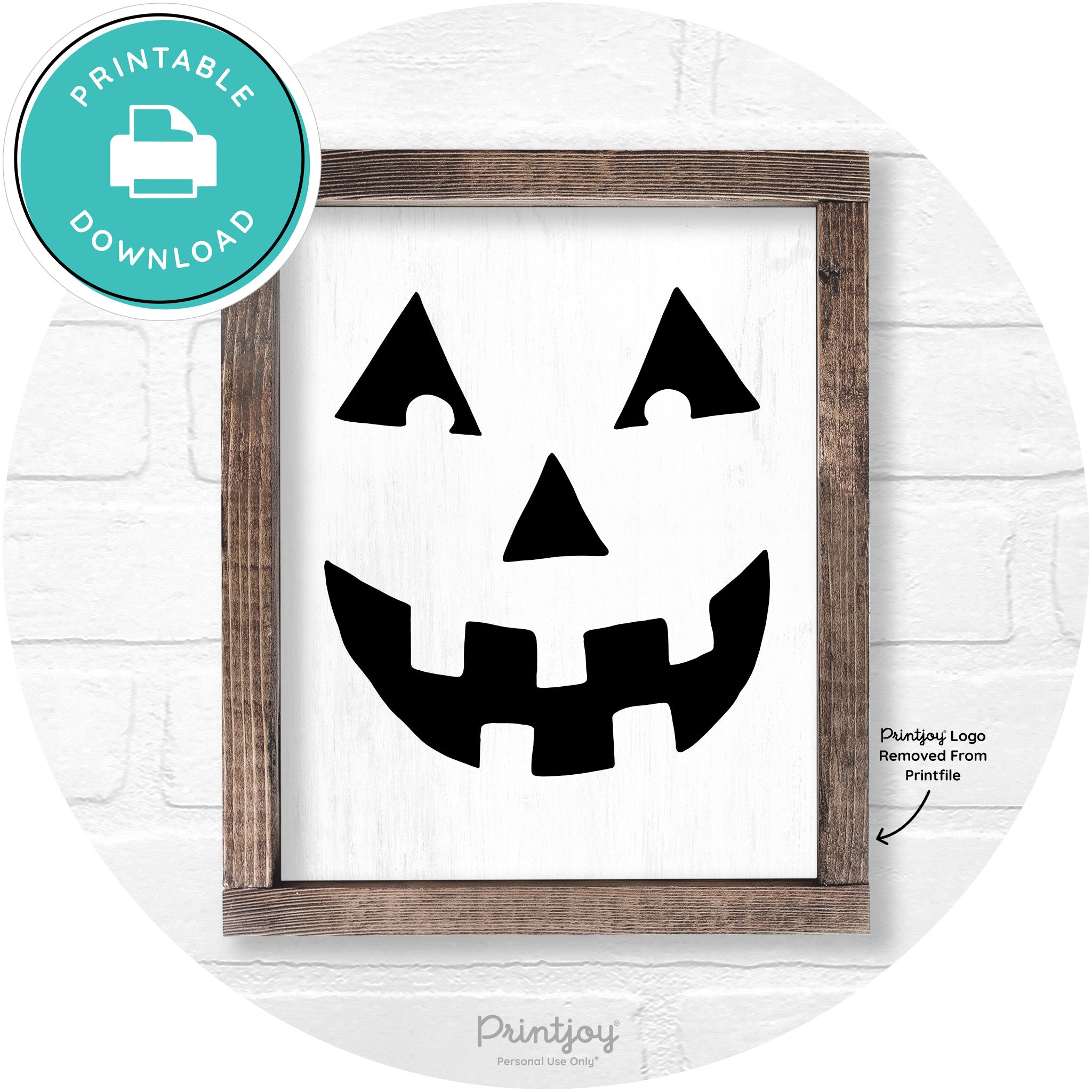Jack O Lantern Halloween Rustic Farmhouse Wall Art Printable