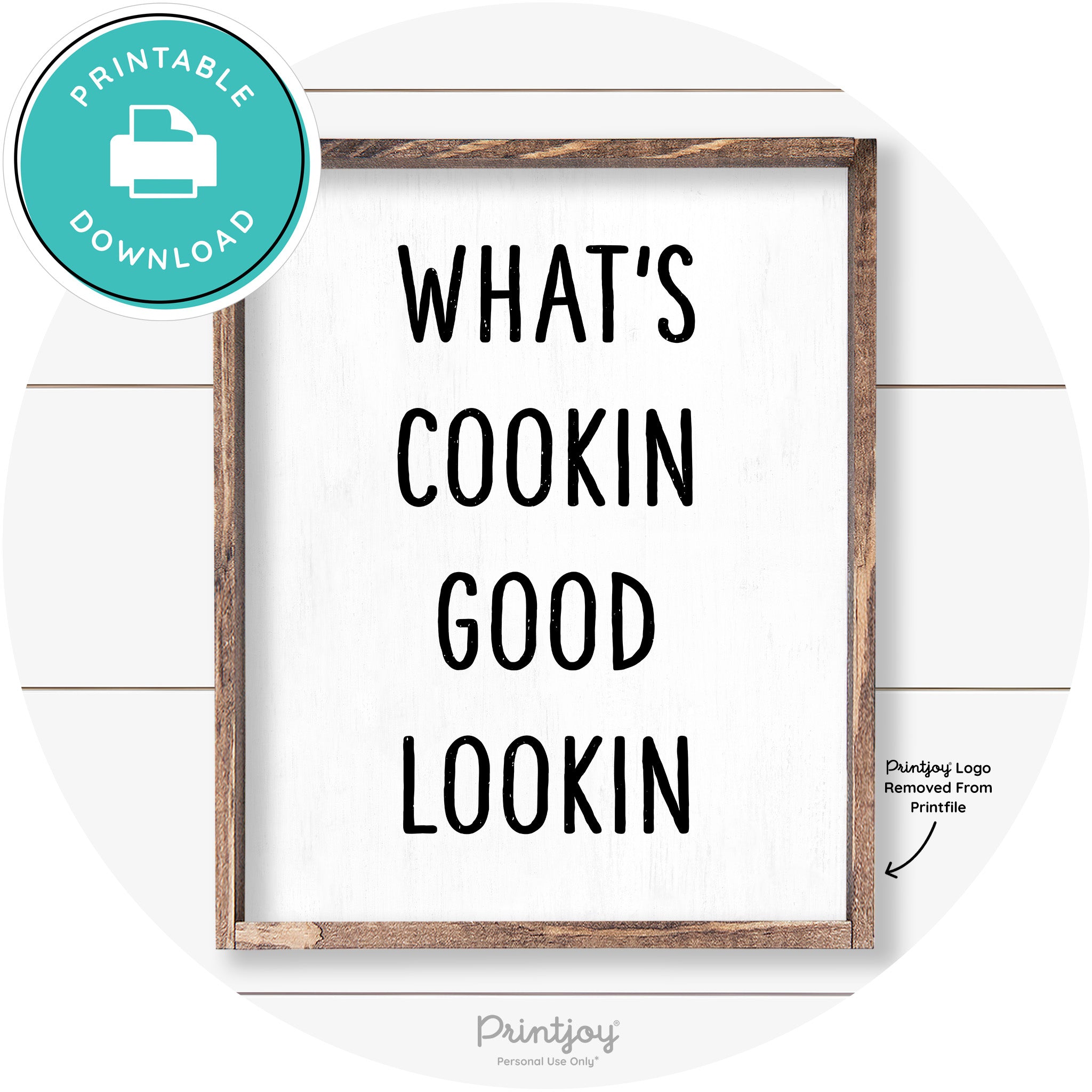 What's Cookin Good Lookin Farmhouse Kitchen Wall Art Free Printable