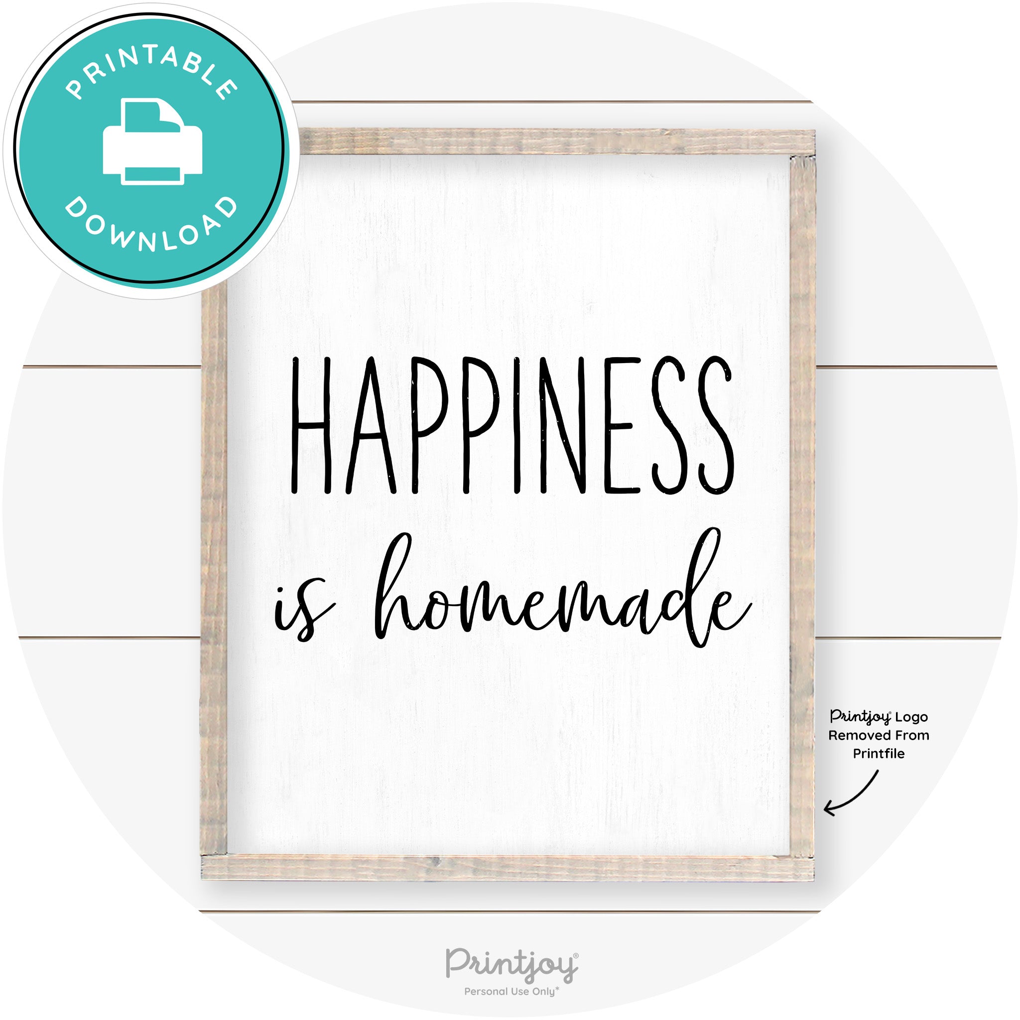 Happiness Is Homemade Kitchen Farmhouse Wall Art Free Printable