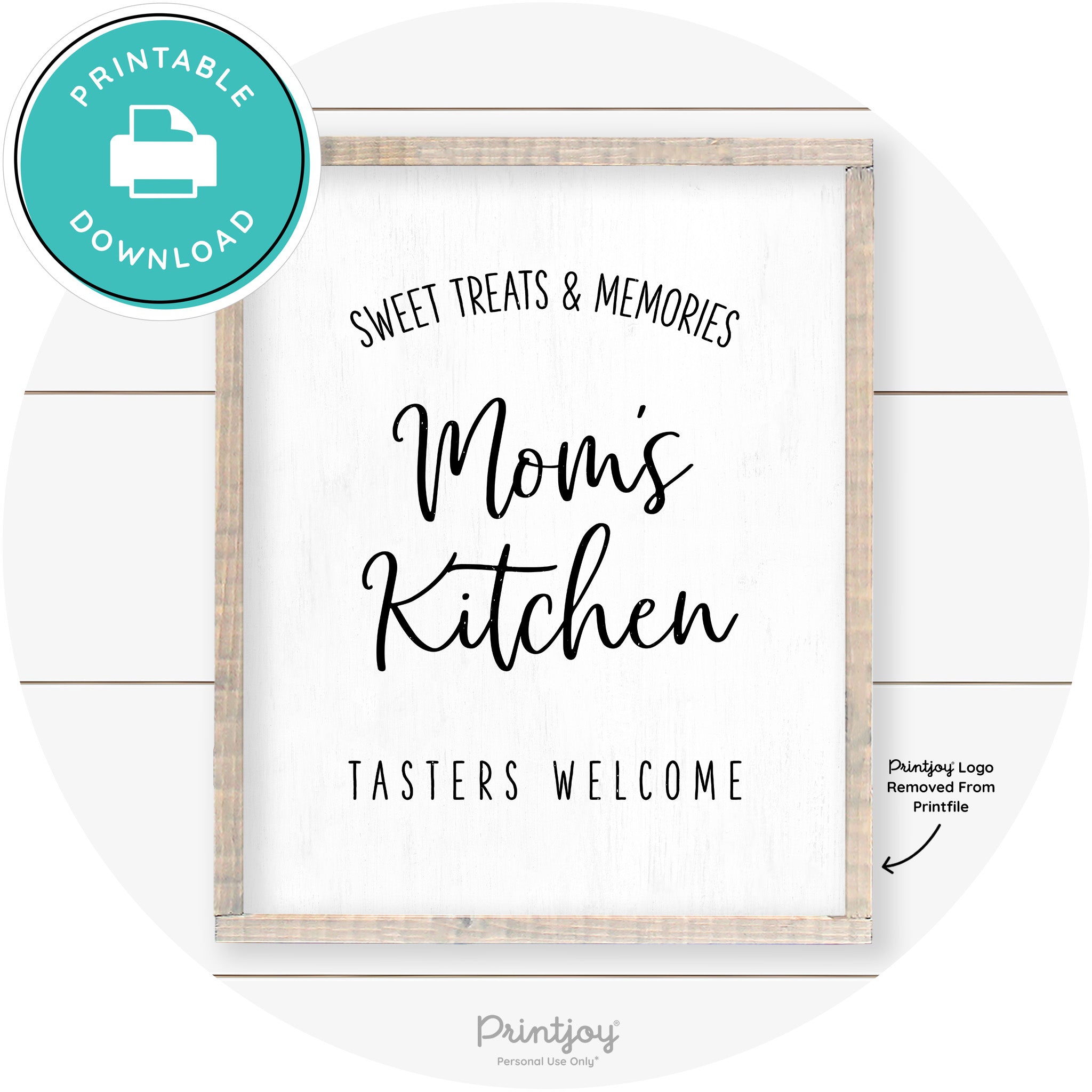 Mom's Kitchen Tasters Welcome Farmhouse Wall Art Free Printable