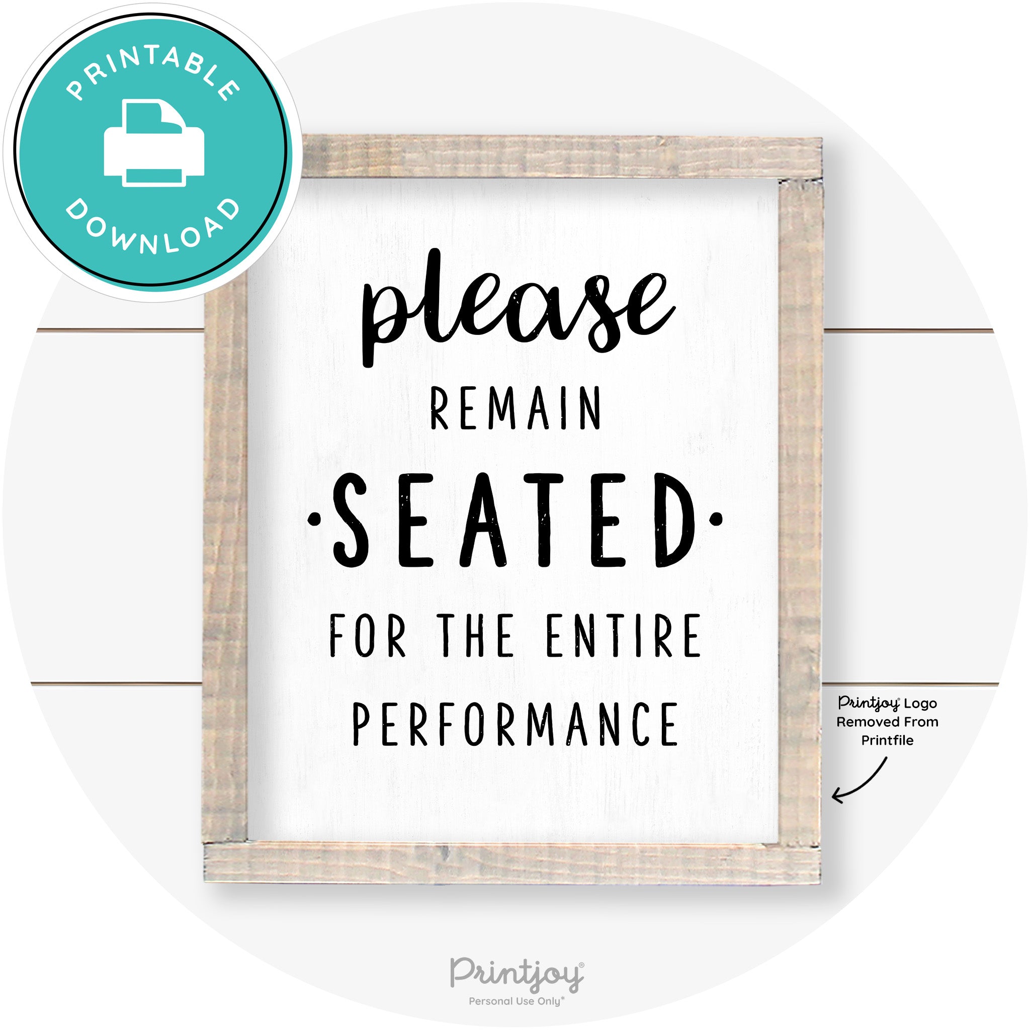 Please Remain Seated Funny Bathroom Farmhouse Art Free Printable
