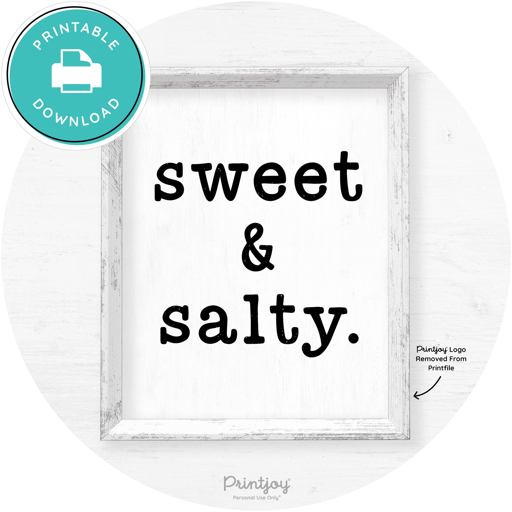 Sweet & Salty Southern Kitchen Farmhouse Wall Art Free Printable